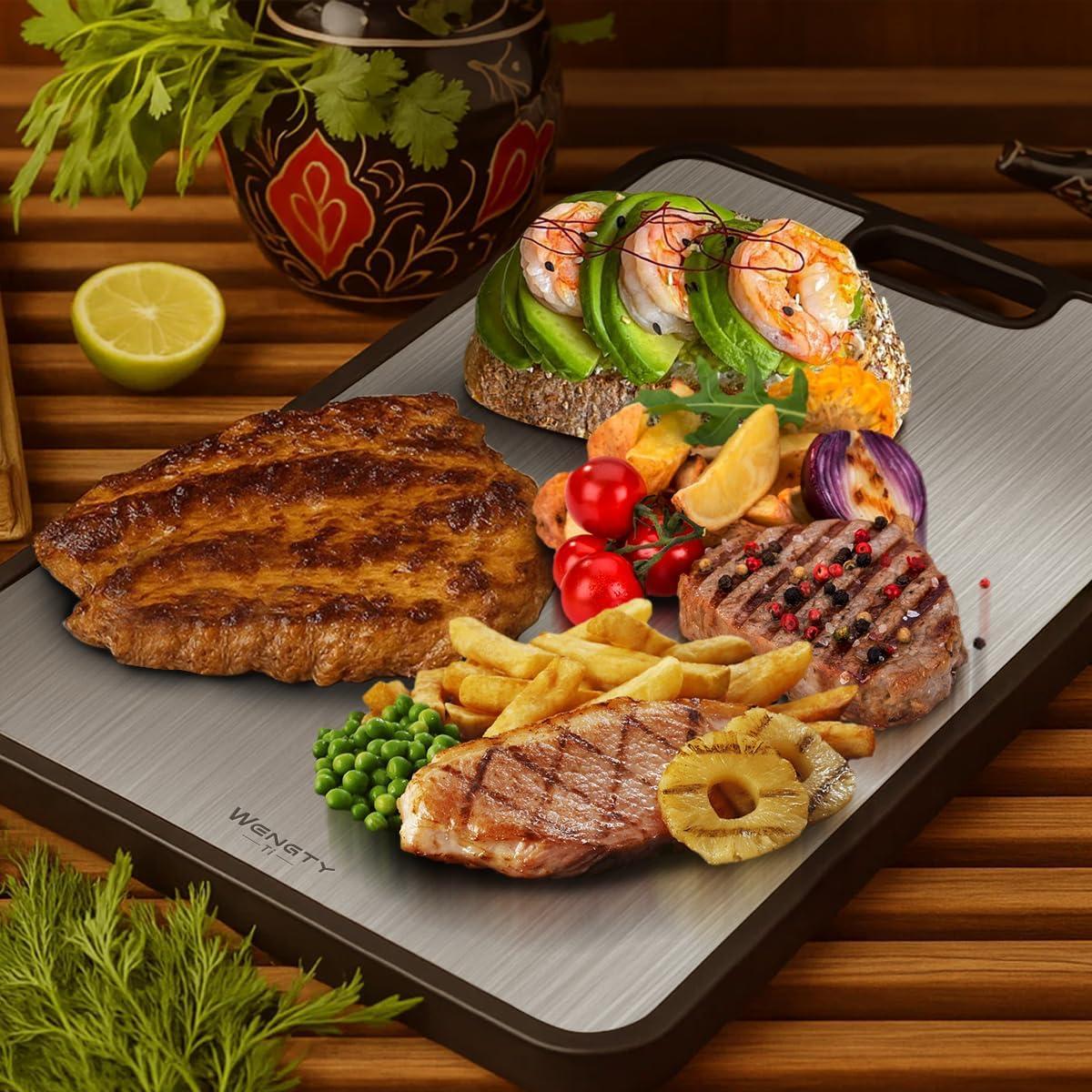 Tabla de Cortar Doble Cara WENGTY Titanio 40.1x27.9cm