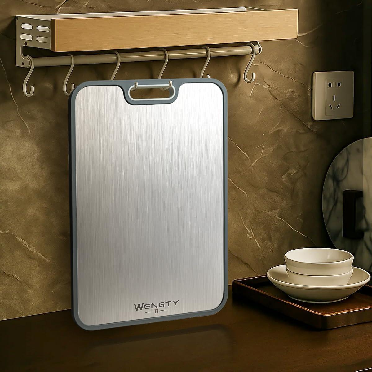 Tabla de Cortar Doble Cara WENGTY Titanio 40.1x27.9cm