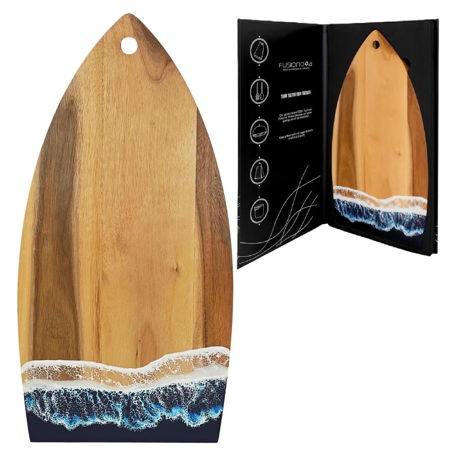 Tabla de Cortar Fusionova Acacia Epoxi 40x20 cm Surf