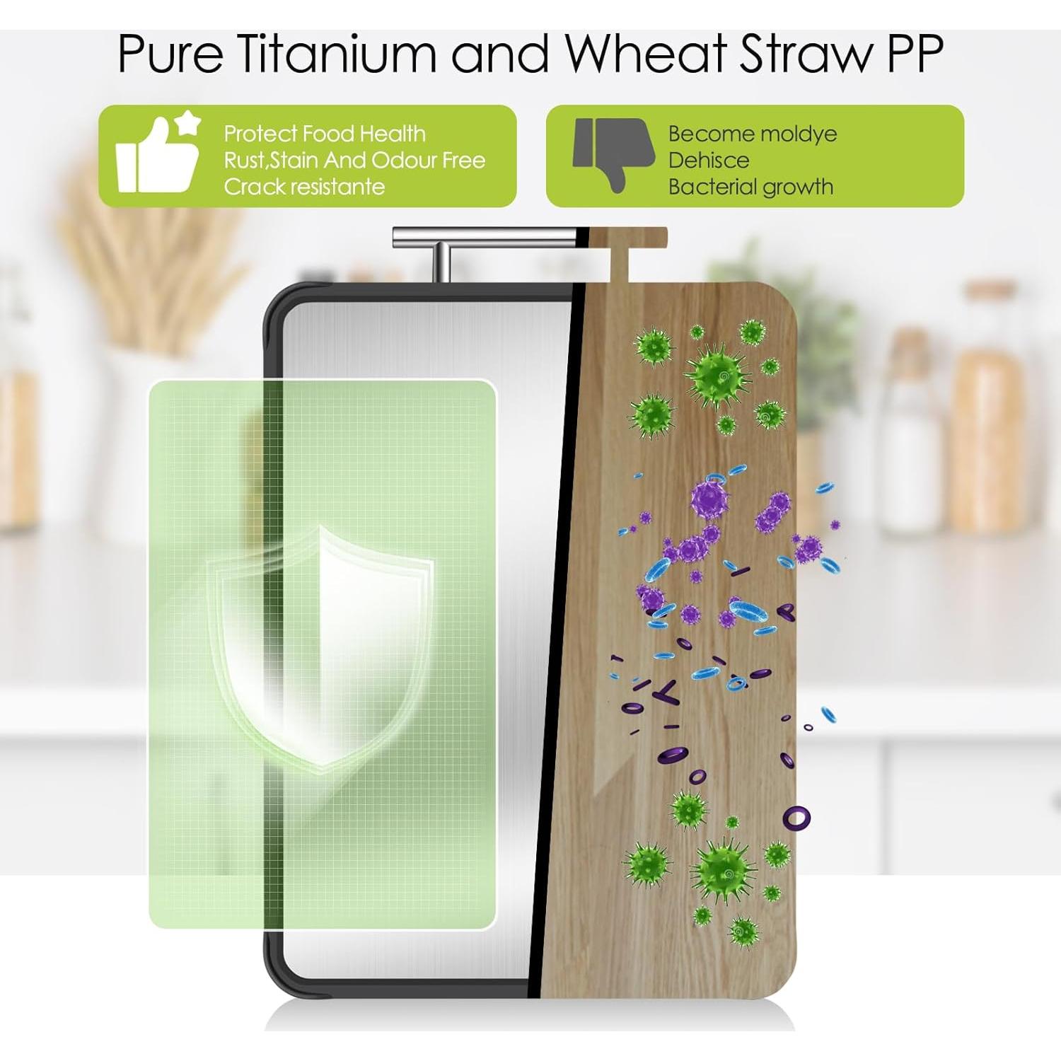 Tabla de Cortar Doble Cara PTYTIFY Titanio 40.64x30.48cm