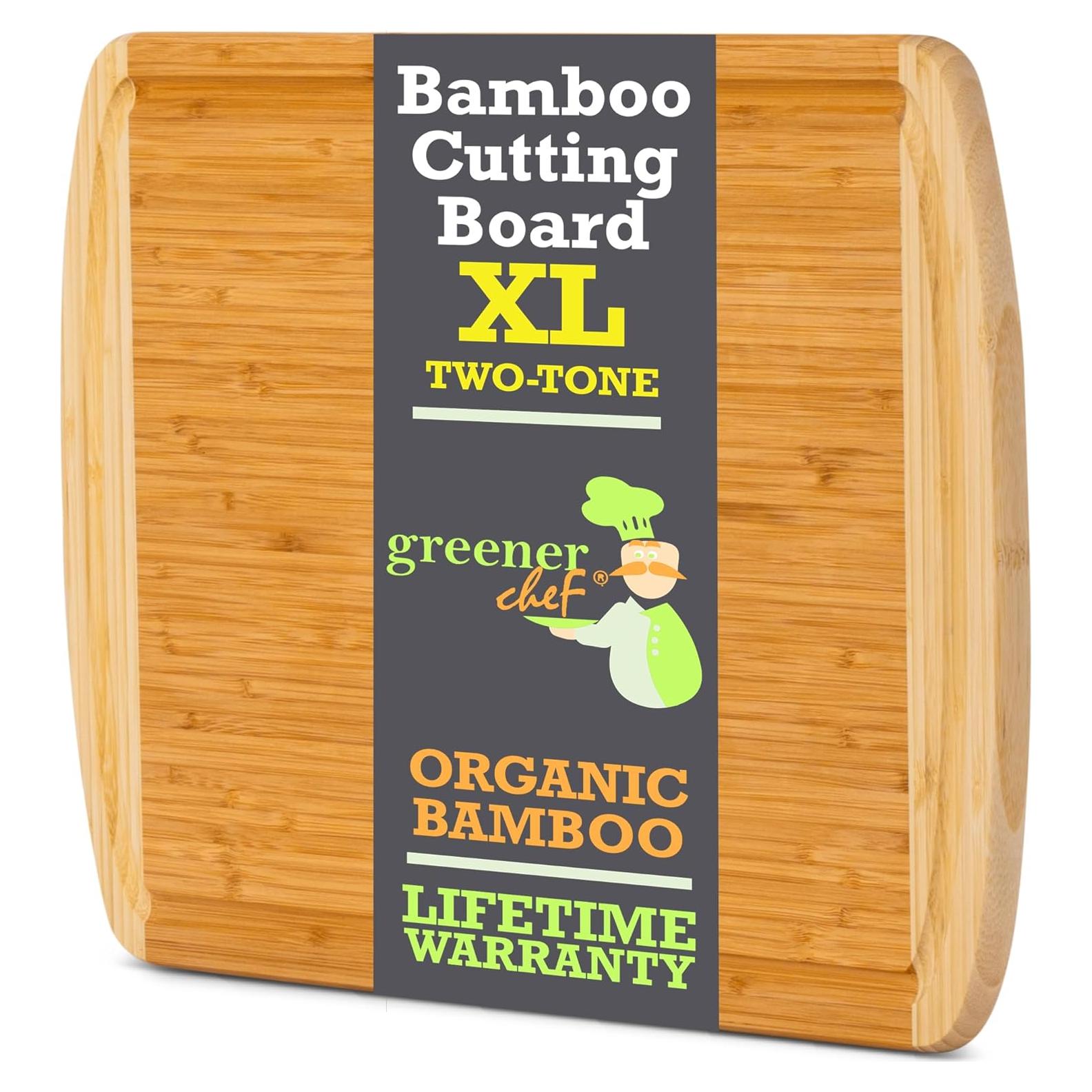 Tabla de Cortar de Bambú Orgánico Greener Chef XL 45.7x31.8cm