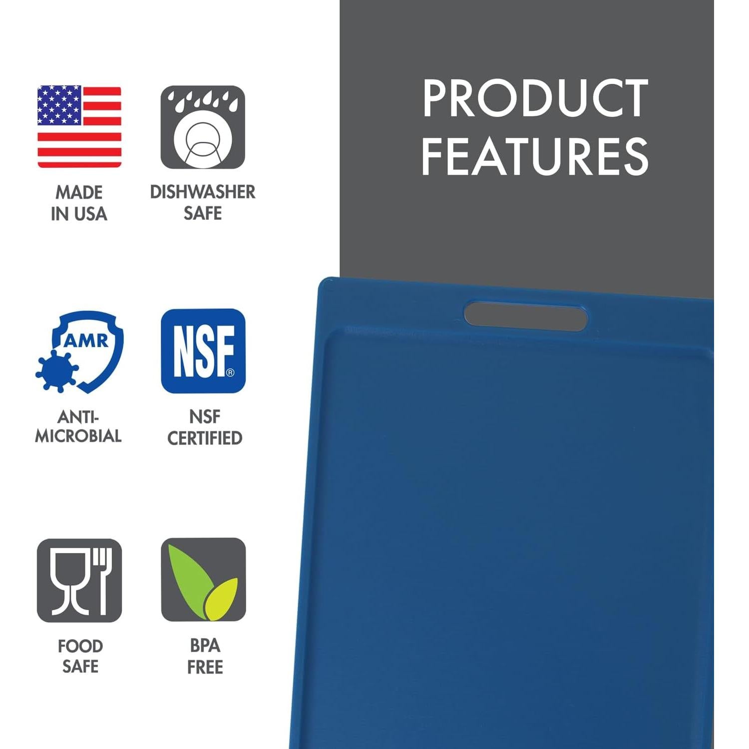 Tablero de Corte Reversible Dexas Polysafe 27.94x36.83cm Azul