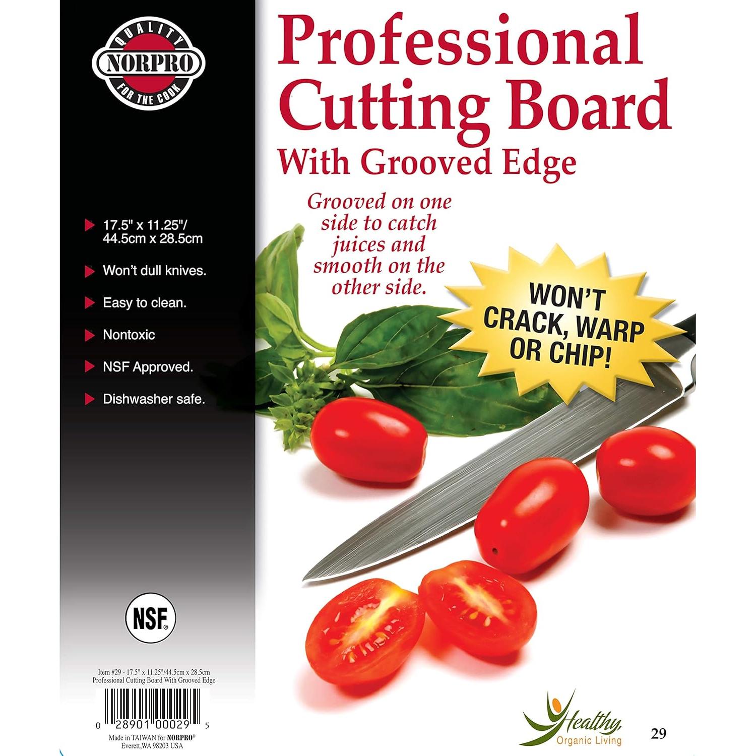 Tabla de Cortar Profesional Norpro 44.5x28.5 cm Antimicrobiana