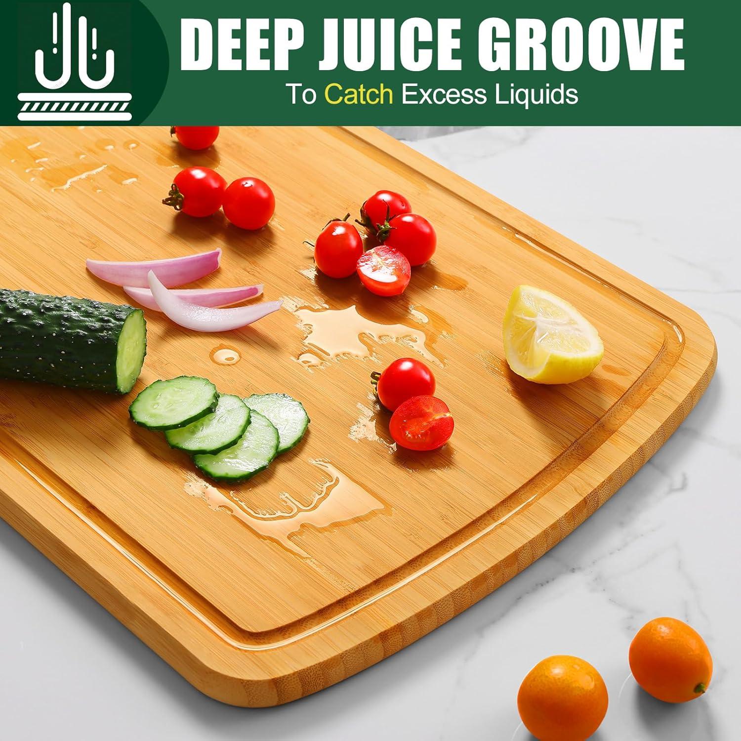 Tabla de Cortar de Bambú Homaxy XL 45.72x31.75 cm Antideslizante