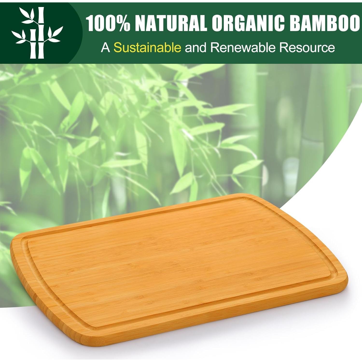 Tabla de Cortar de Bambú Homaxy XL 45.72x31.75 cm Antideslizante