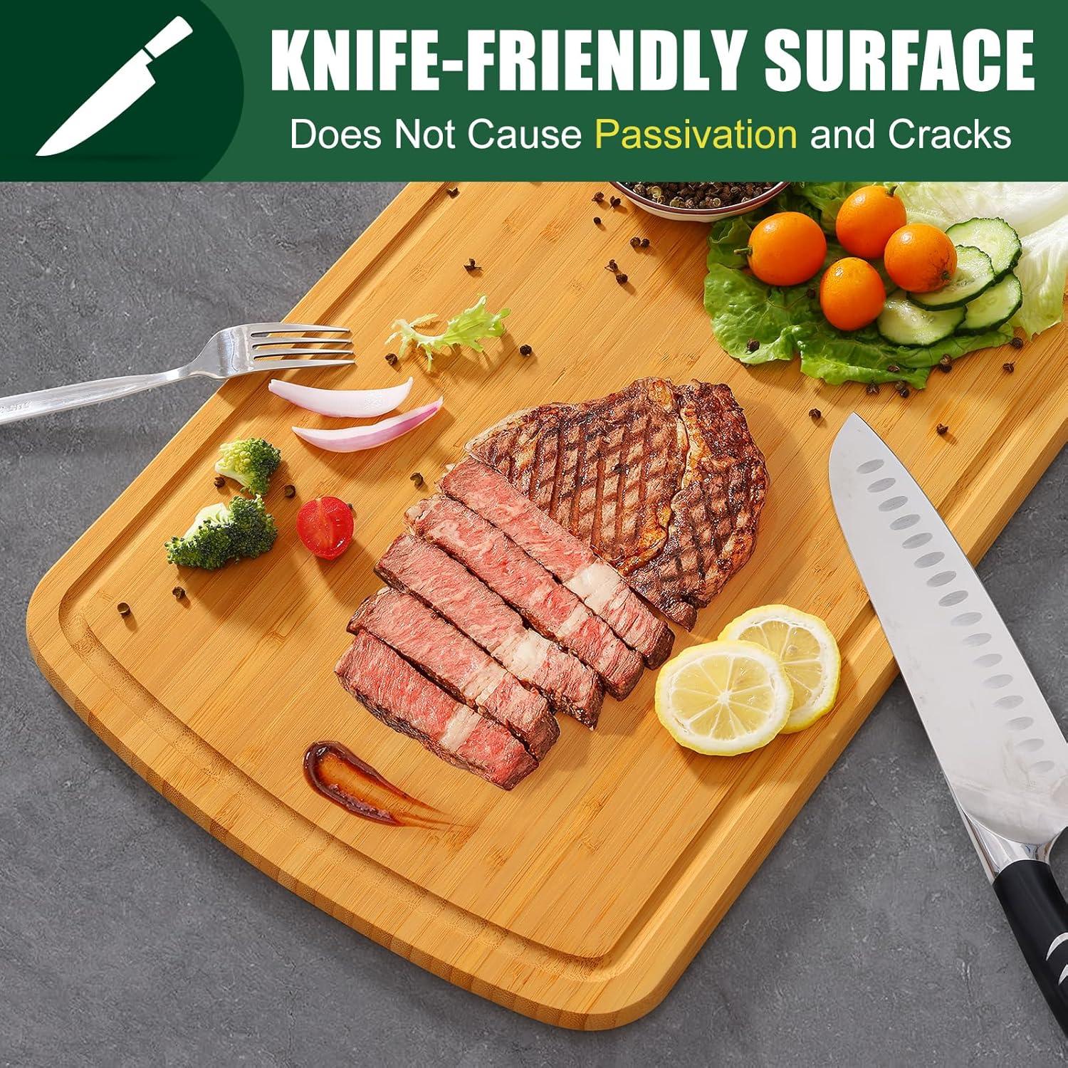 Tabla de Cortar de Bambú Homaxy XL 45.72x31.75 cm Antideslizante