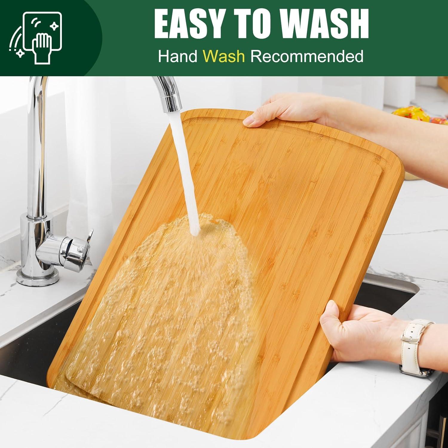 Tabla de Cortar de Bambú Homaxy XL 45.72x31.75 cm Antideslizante