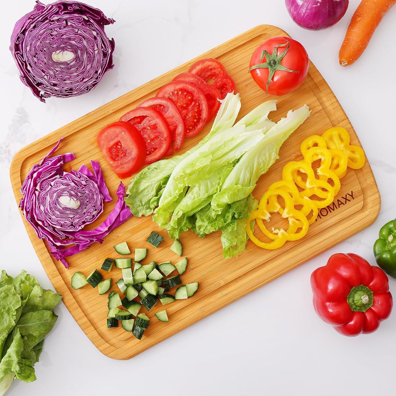Tabla de Cortar de Bambú Homaxy XL 45.72x31.75 cm Antideslizante