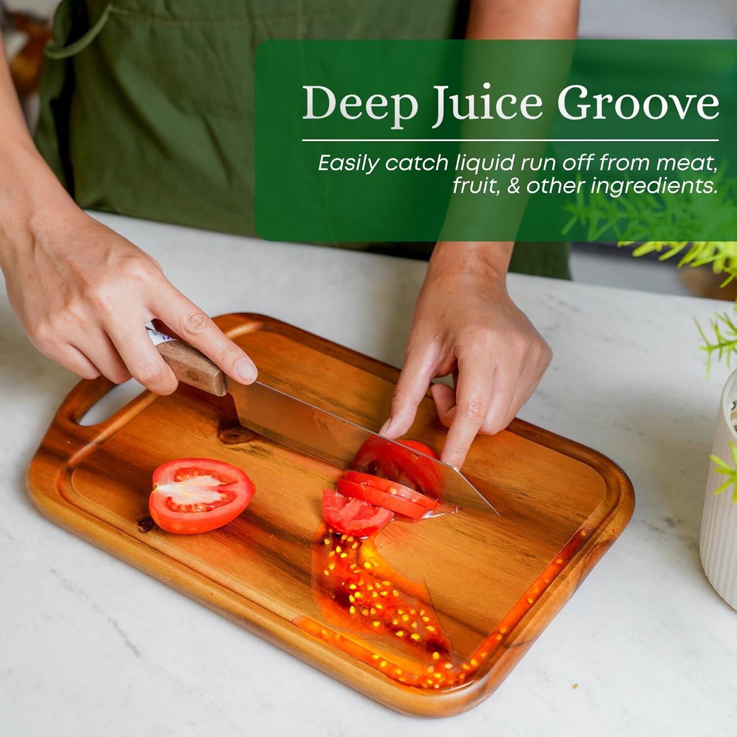 Tabla de Cortar de Madera de Acacia VieWood 33x20 cm Reversible