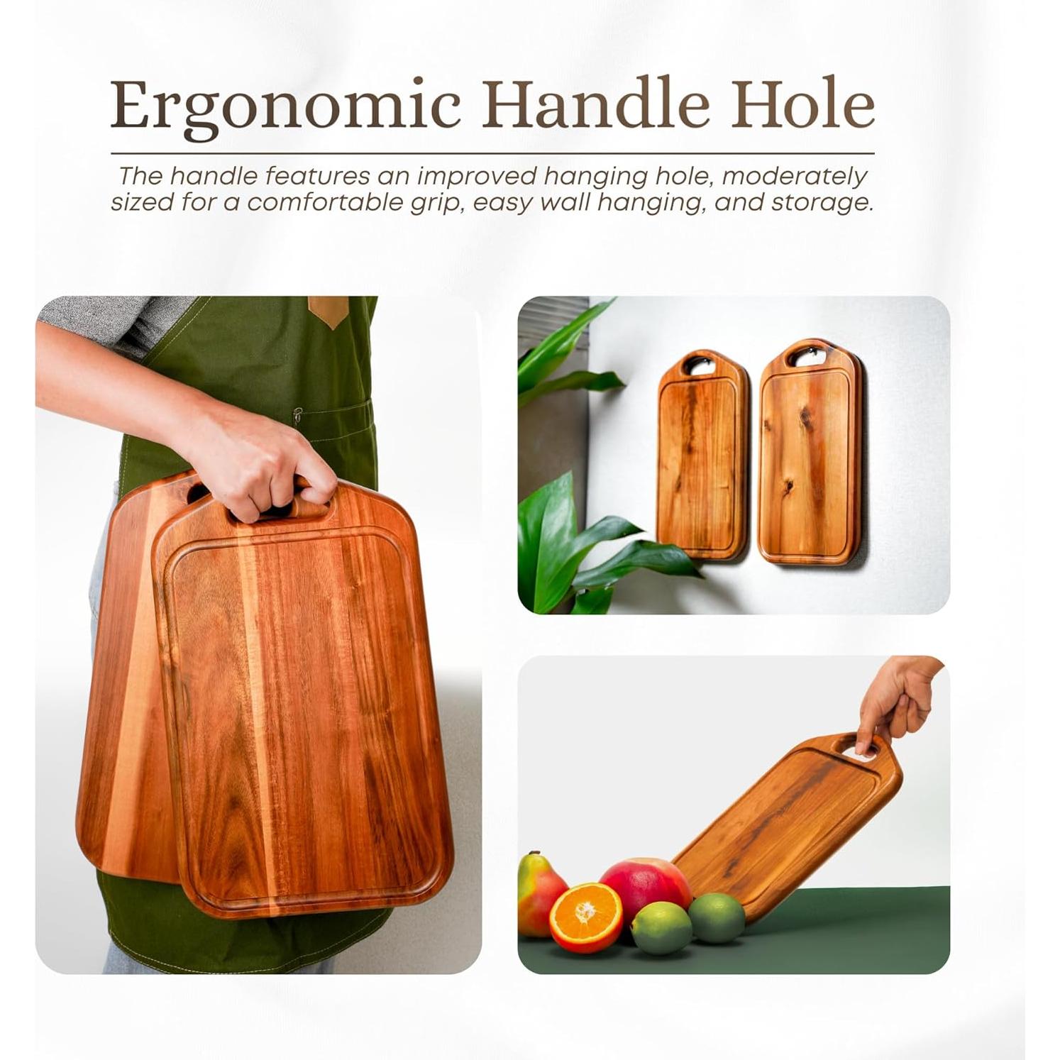 Tabla de Cortar de Madera de Acacia VieWood 33x20 cm Reversible