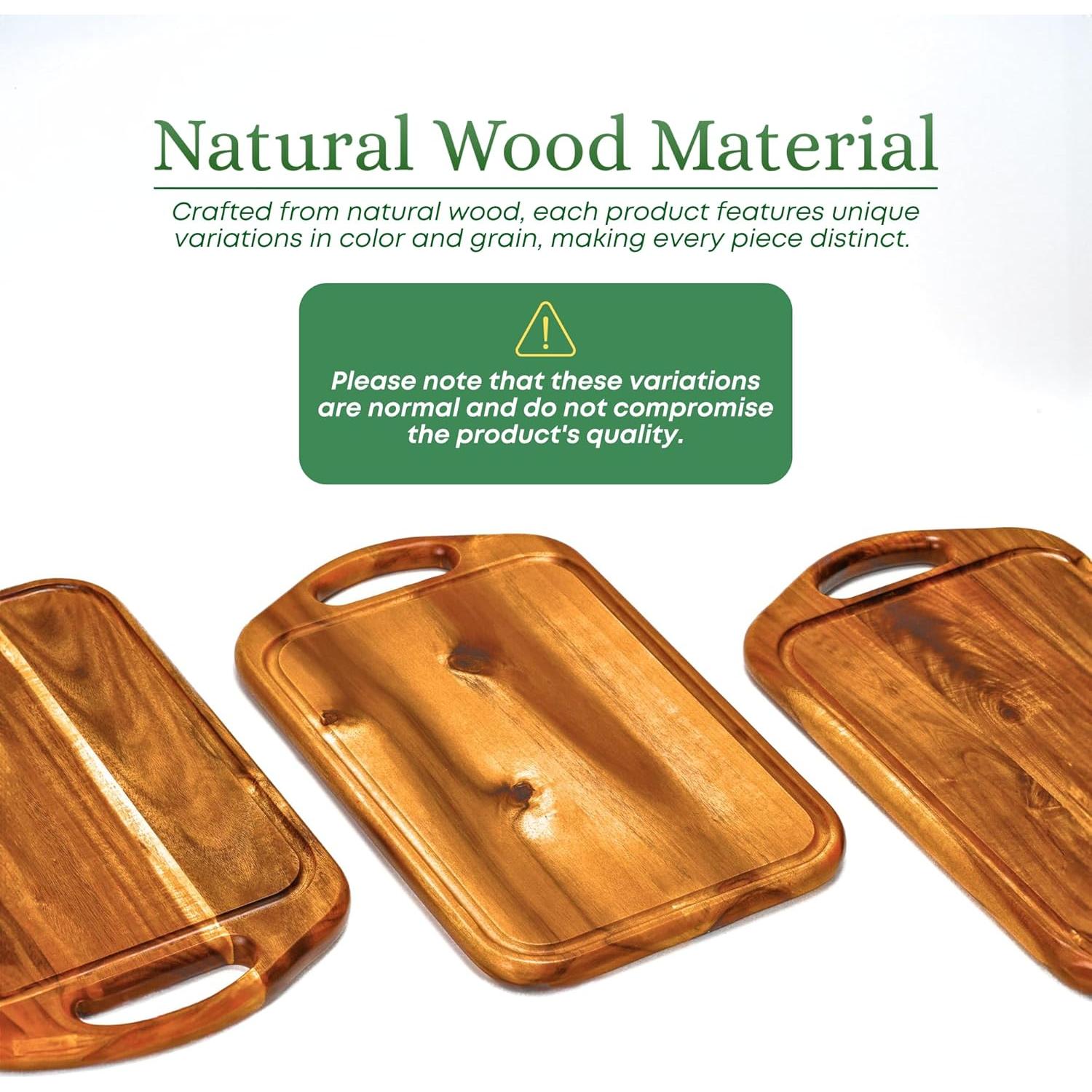 Tabla de Cortar de Madera de Acacia VieWood 33x20 cm Reversible