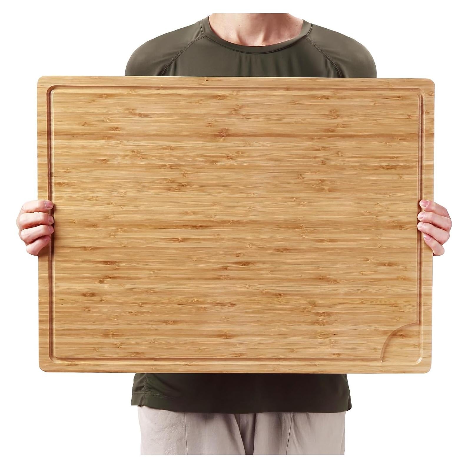 Tabla de Cortar Grande de Bambú GAOMON 61x46 cm con Canal de Jugo