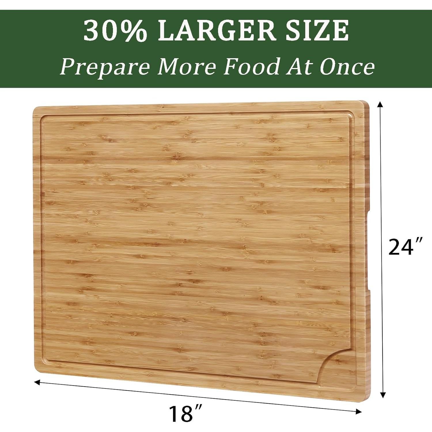 Tabla de Cortar Grande de Bambú GAOMON 61x46 cm con Canal de Jugo
