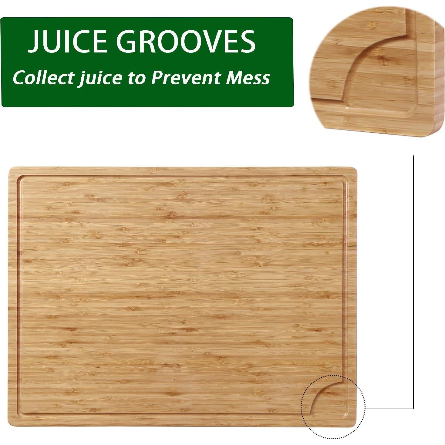 Tabla de Cortar Grande de Bambú GAOMON 61x46 cm con Canal de Jugo