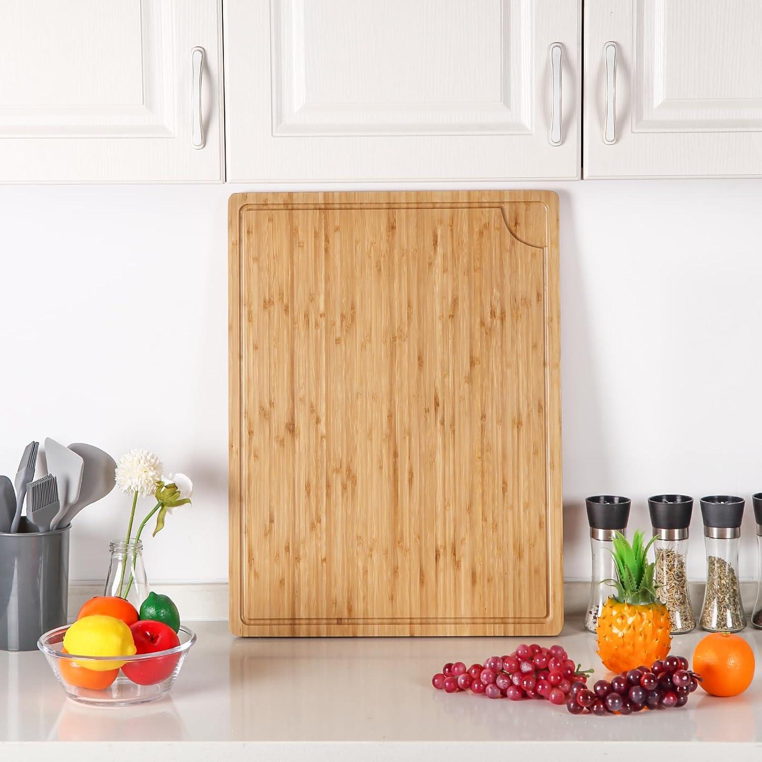 Tabla de Cortar Grande de Bambú GAOMON 61x46 cm con Canal de Jugo