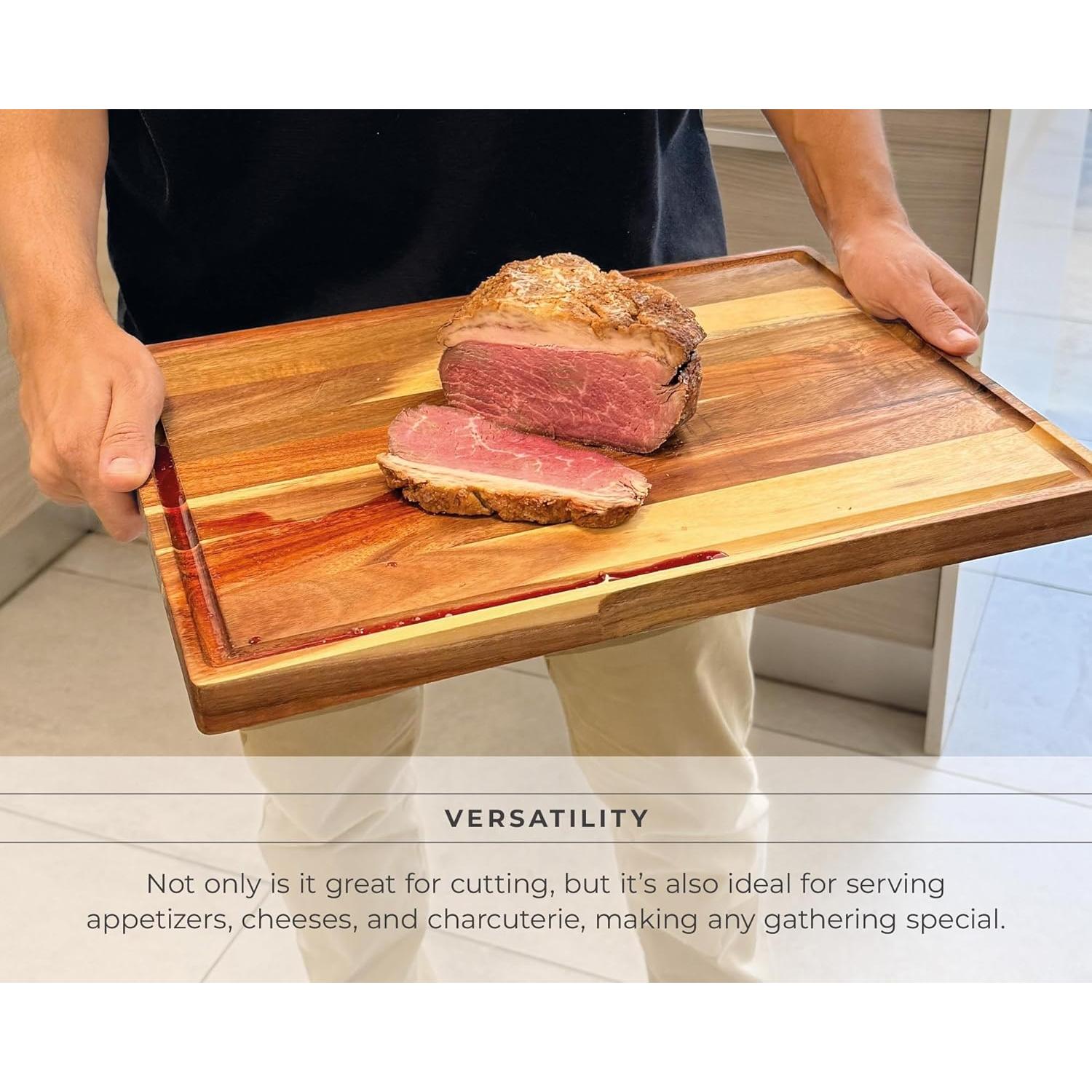 Tabla de Cortar de Madera de Acacia Merken 38x30 cm Reversible