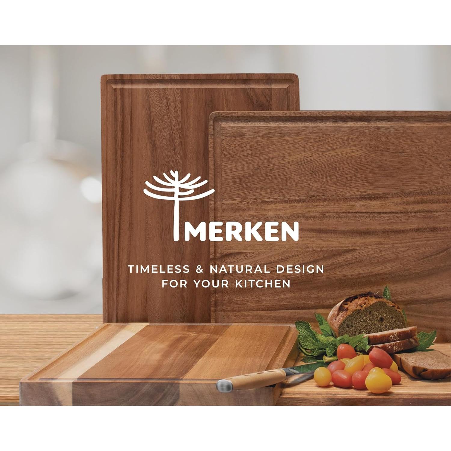 Tabla de Cortar de Madera de Acacia Merken 38x30 cm Reversible