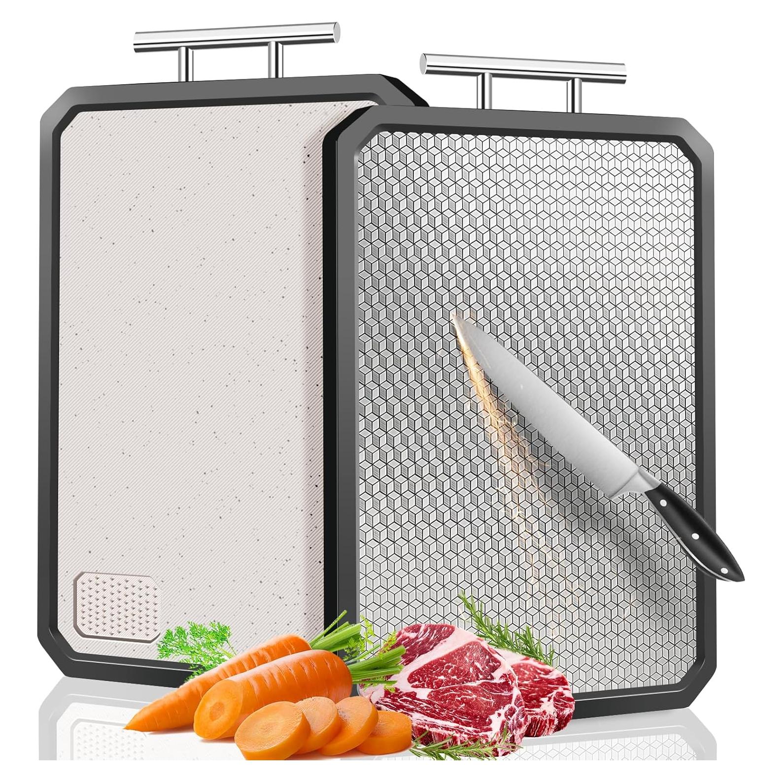 Tabla de Cortar Doble Lado XINHUISHQZ Acero Inoxidable 40.64x27.94cm