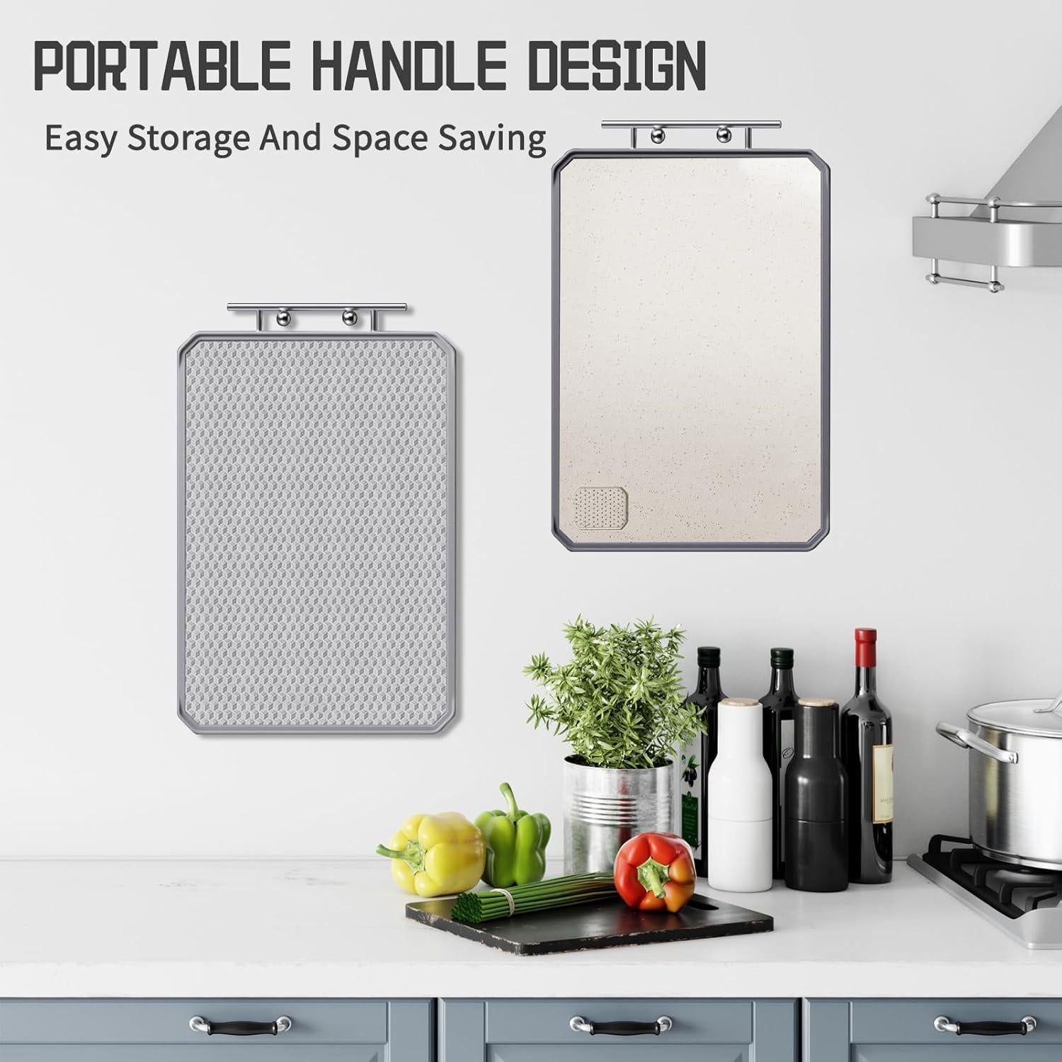 Tabla de Cortar Doble Lado XINHUISHQZ Acero Inoxidable 40.64x27.94cm