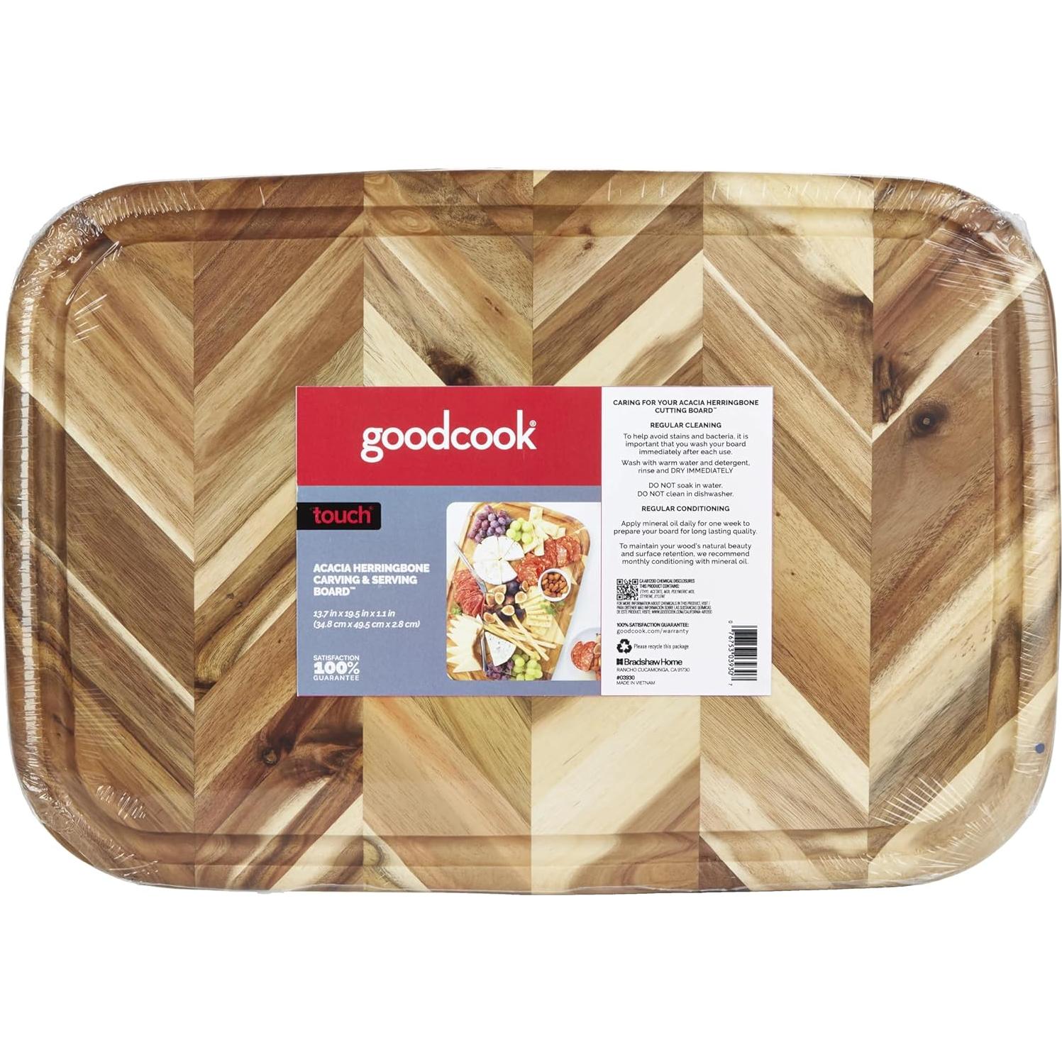 Tabla de Carving GoodCook Herringbone 49.5x34.8cm Acacia