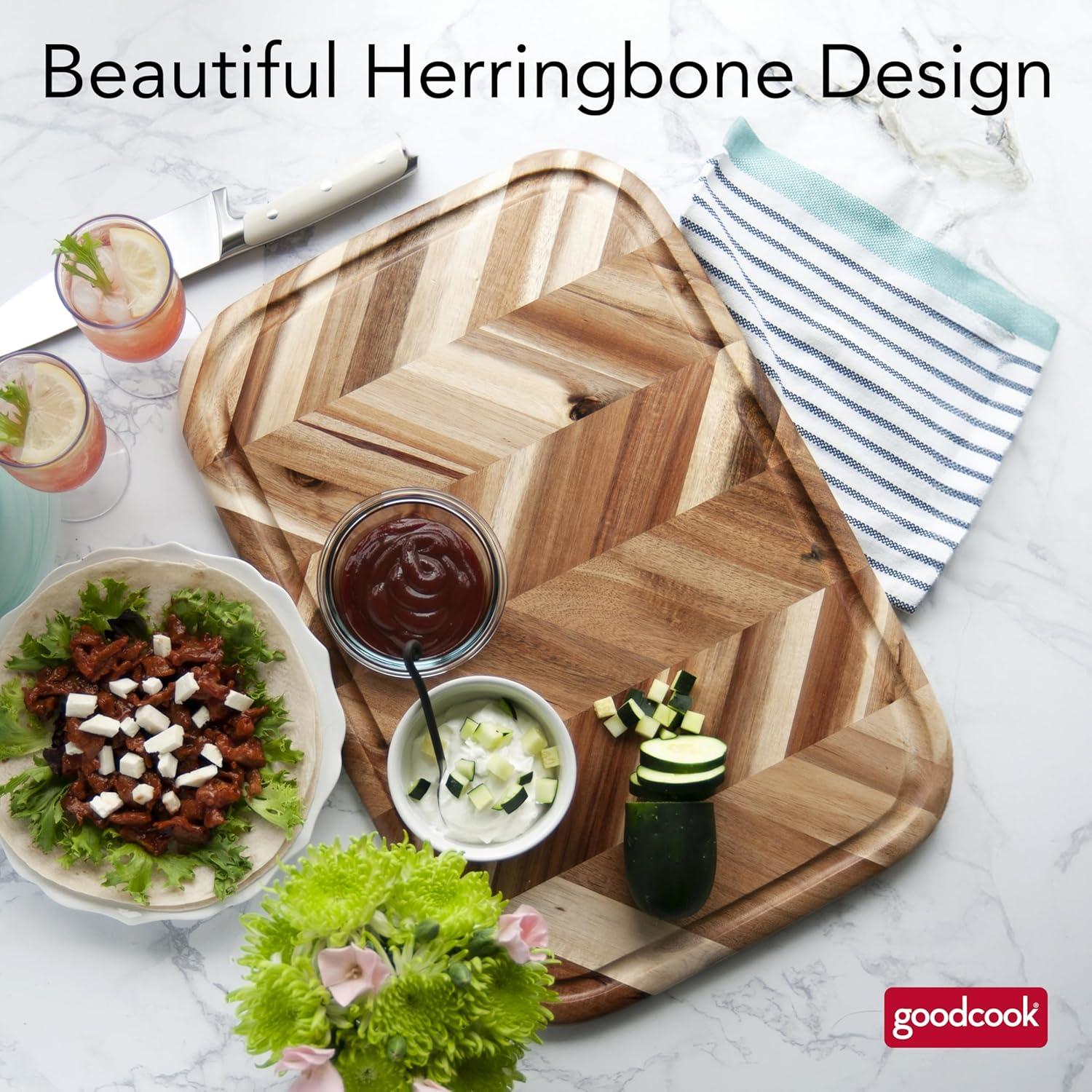 Tabla de Carving GoodCook Herringbone 49.5x34.8cm Acacia