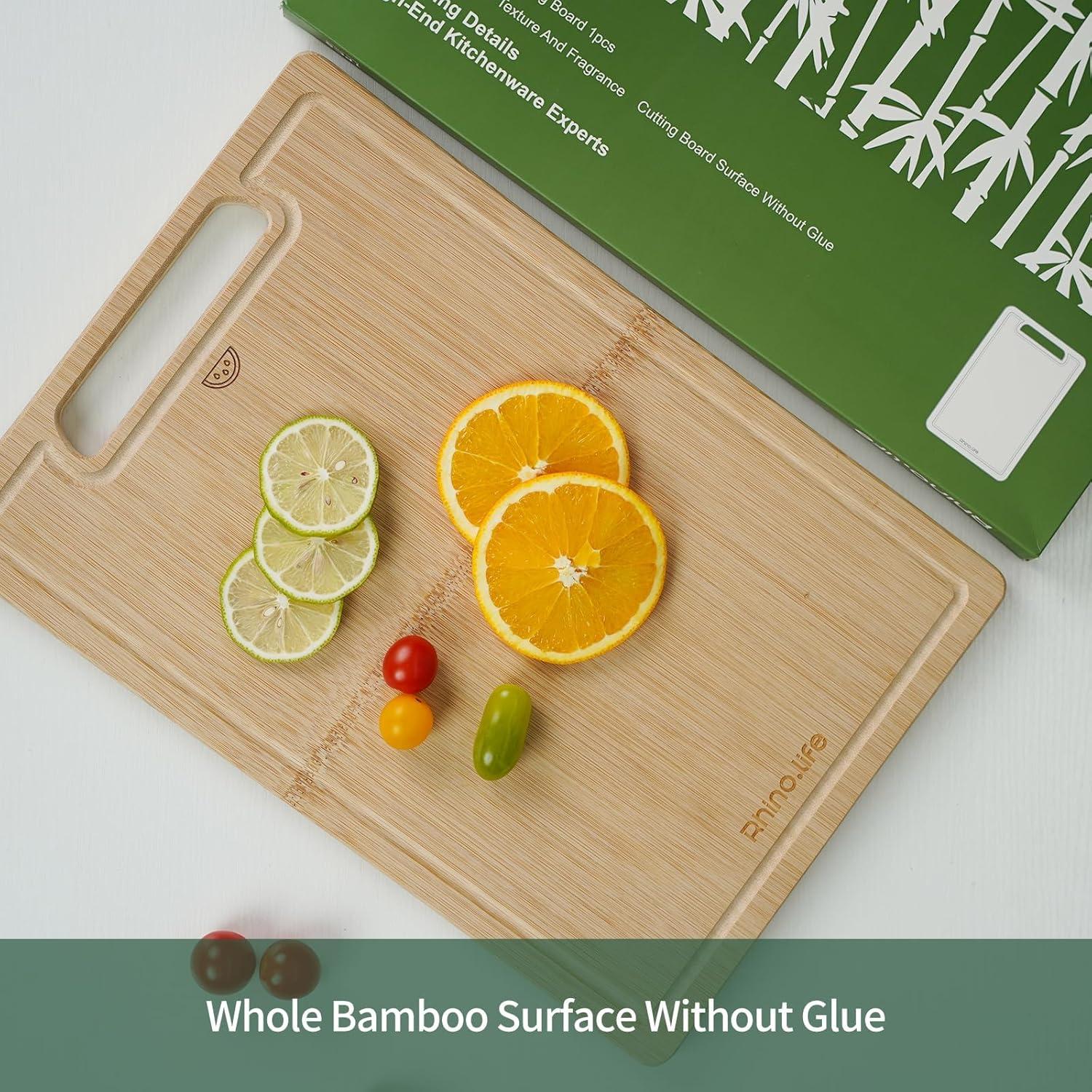 Tabla de Cortar Grande RhinoLife de Bambú 40x28 cm Antimicrobiana