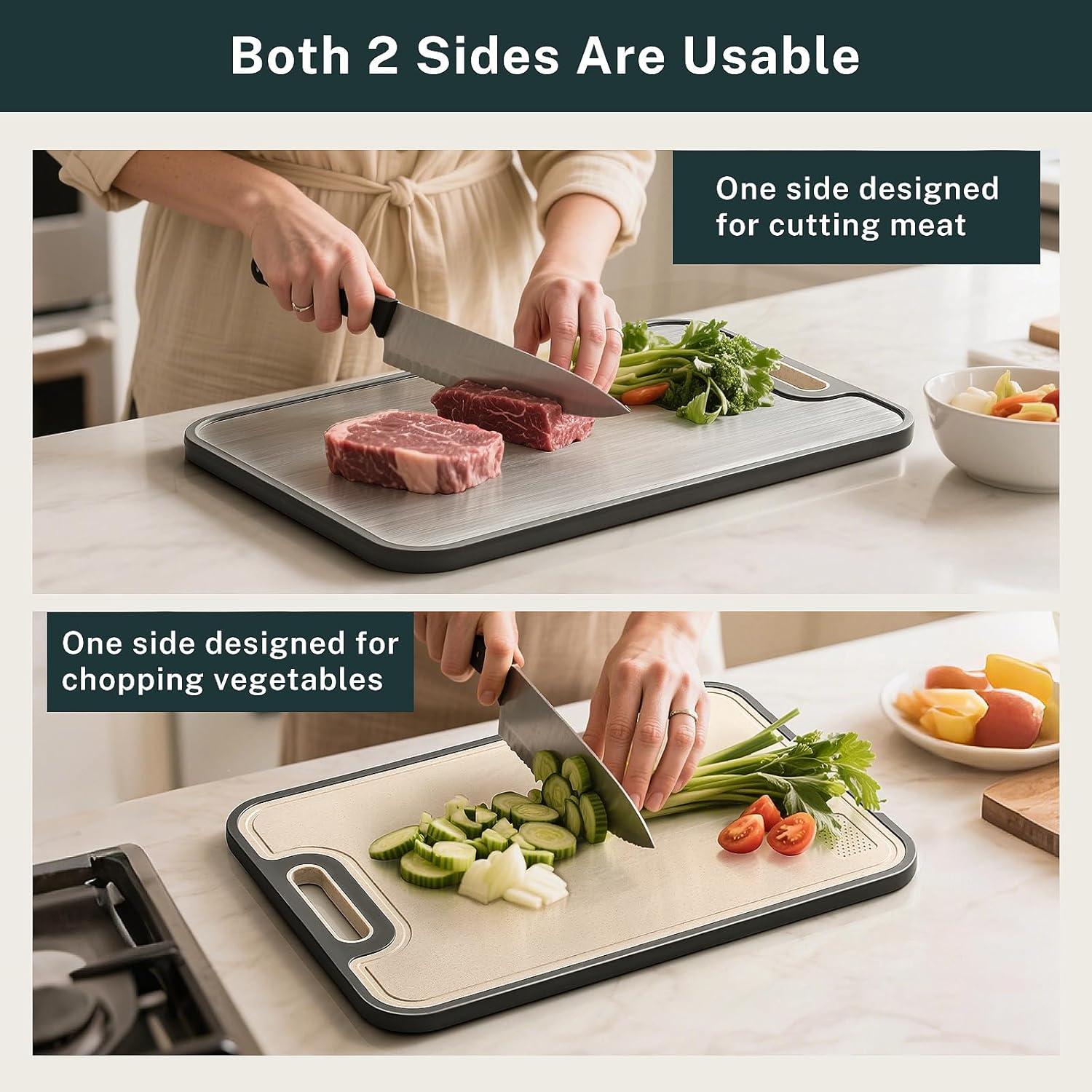 Tabla de Cortar Doble Cara Snuvid 40.6x27.9cm Acero Inoxidable