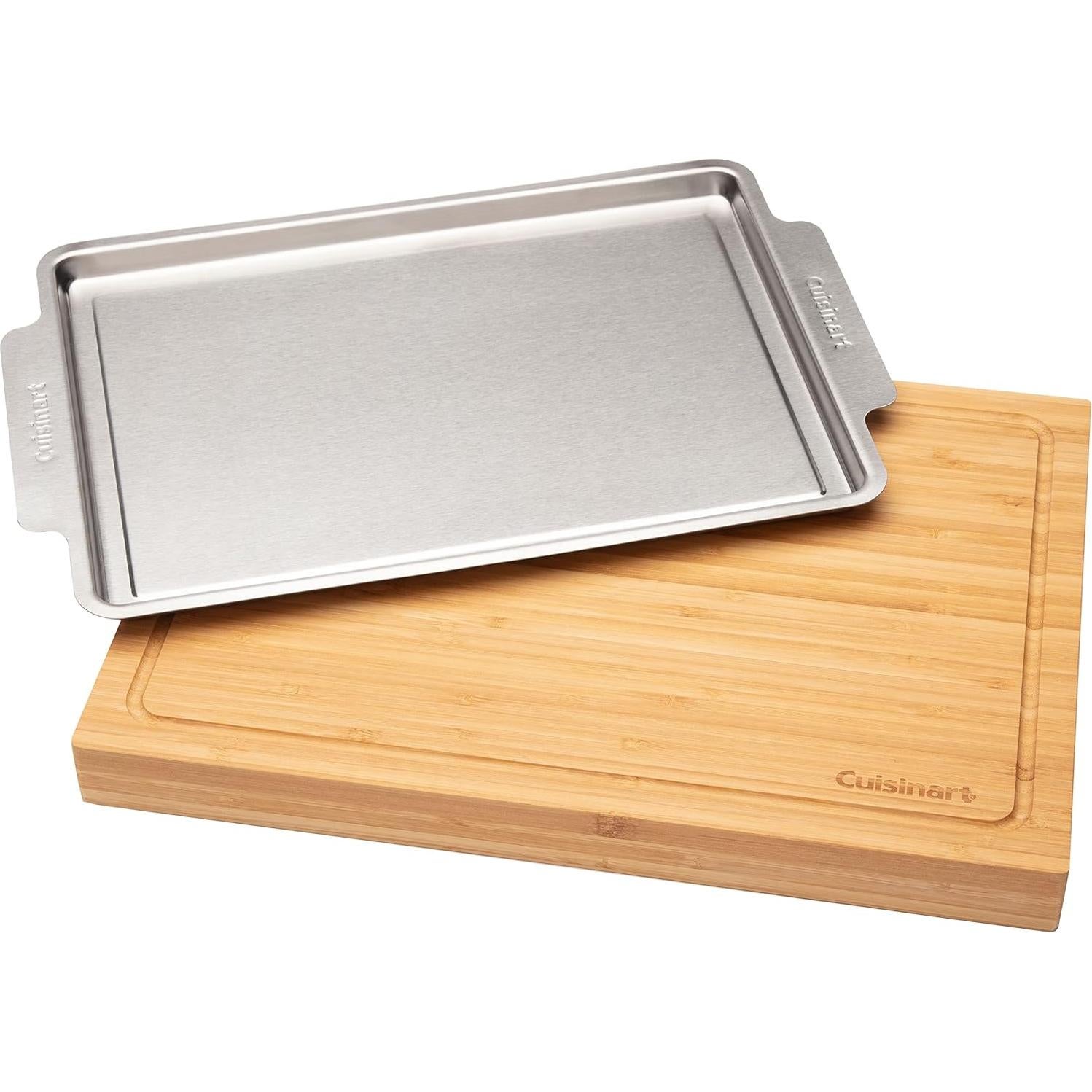 Tabla de Cortar de Bambú Cuisinart CPK-4884 con Bandeja Inoxidable