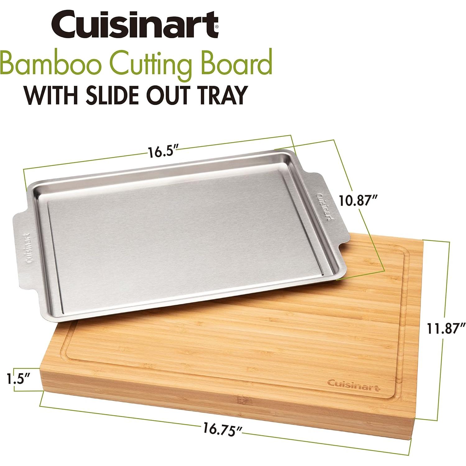 Tabla de Cortar de Bambú Cuisinart CPK-4884 con Bandeja Inoxidable