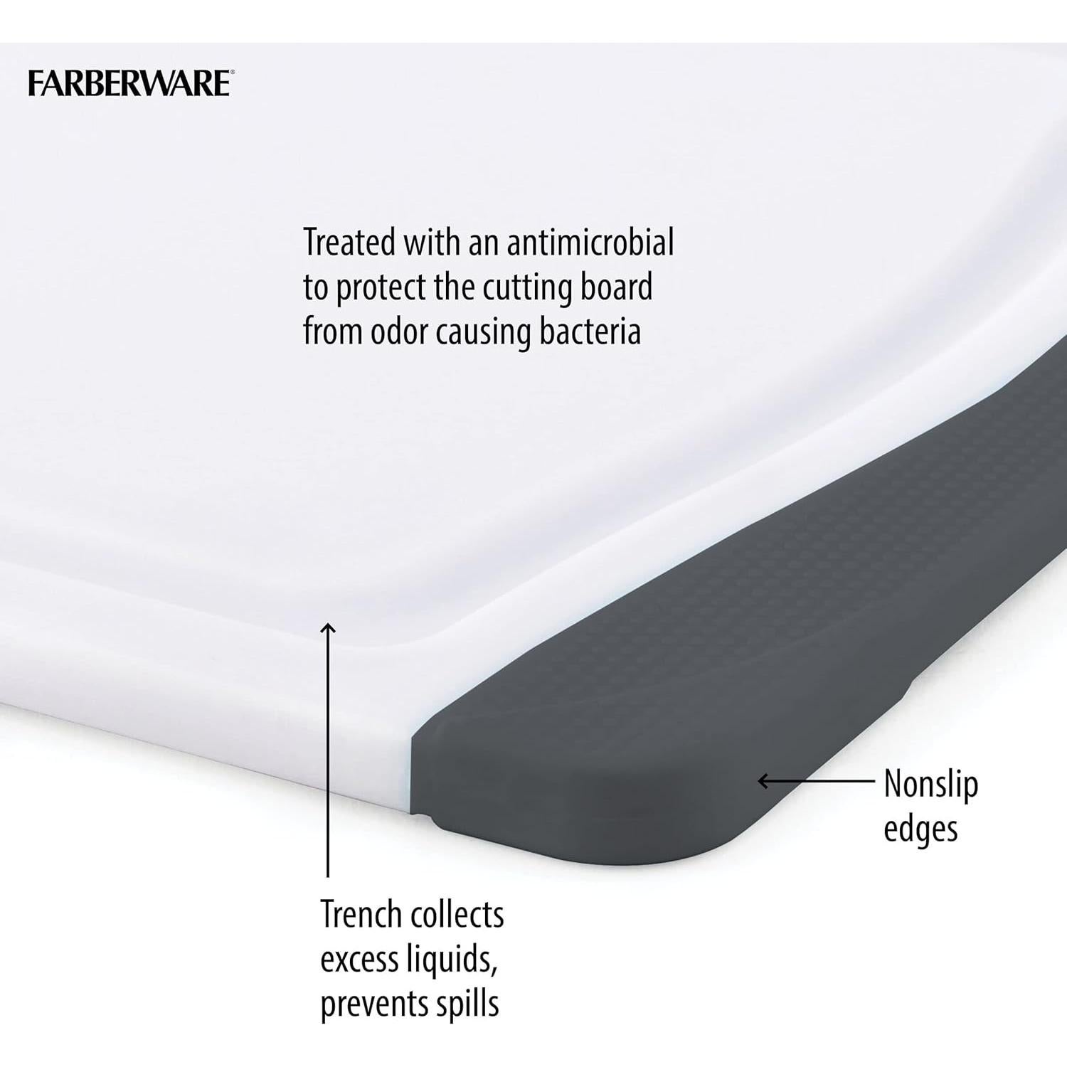 Tabla de Cortar Antideslizante Farberware 20x25 cm Gris