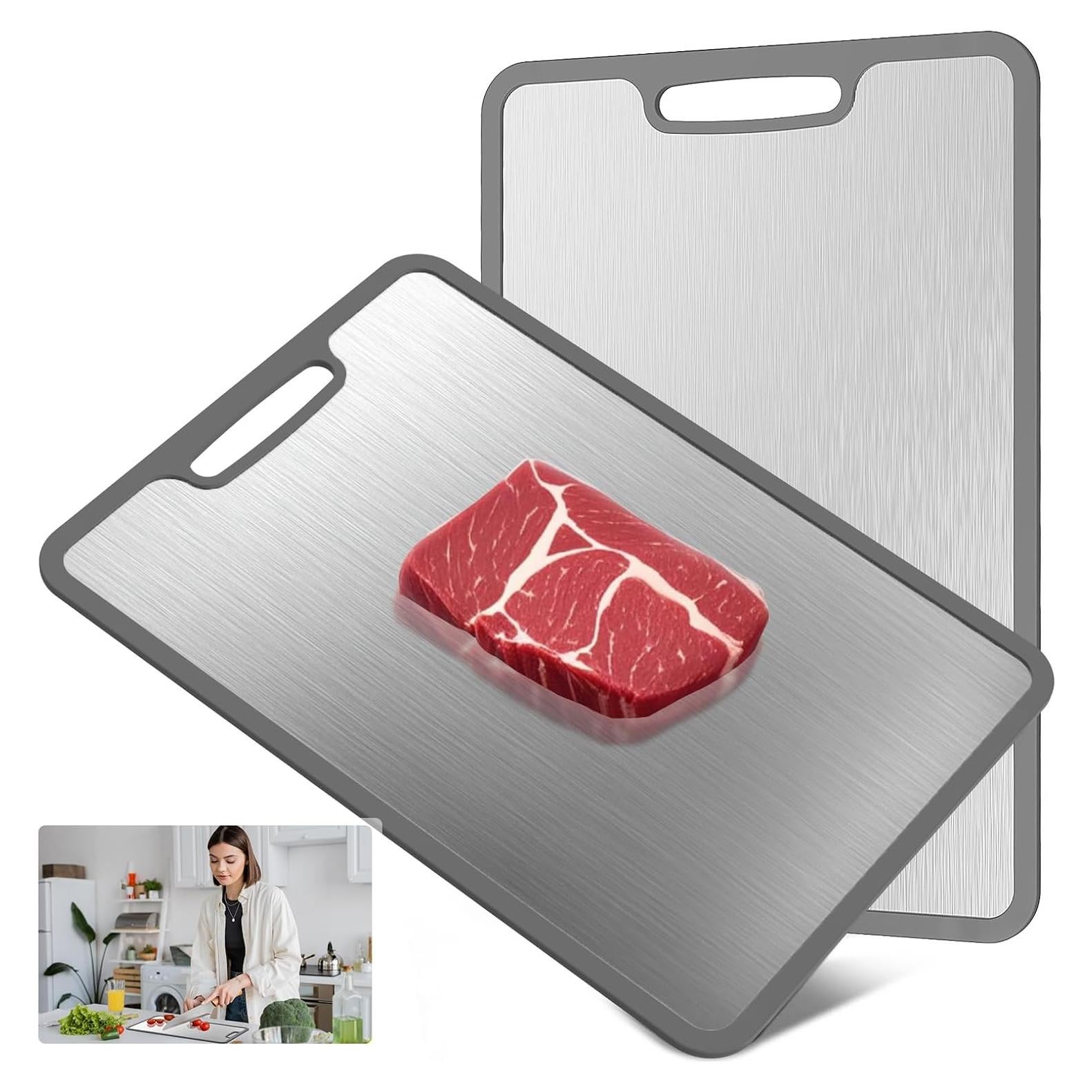 Tabla de Cortar de Titanio Laokiiy 35.8x25.4 cm Grado Alimenticio