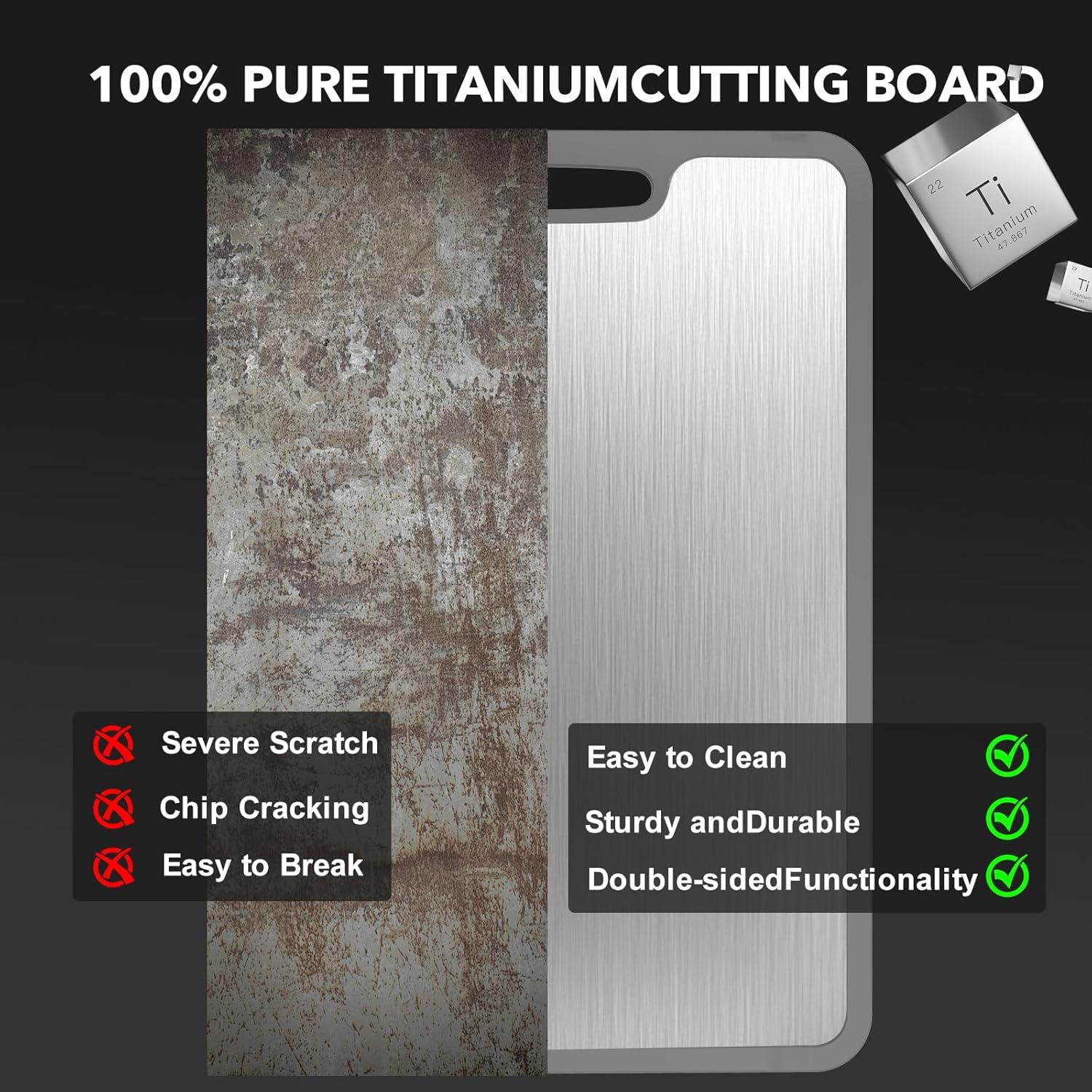 Tabla de Cortar de Titanio Laokiiy 35.8x25.4 cm Grado Alimenticio