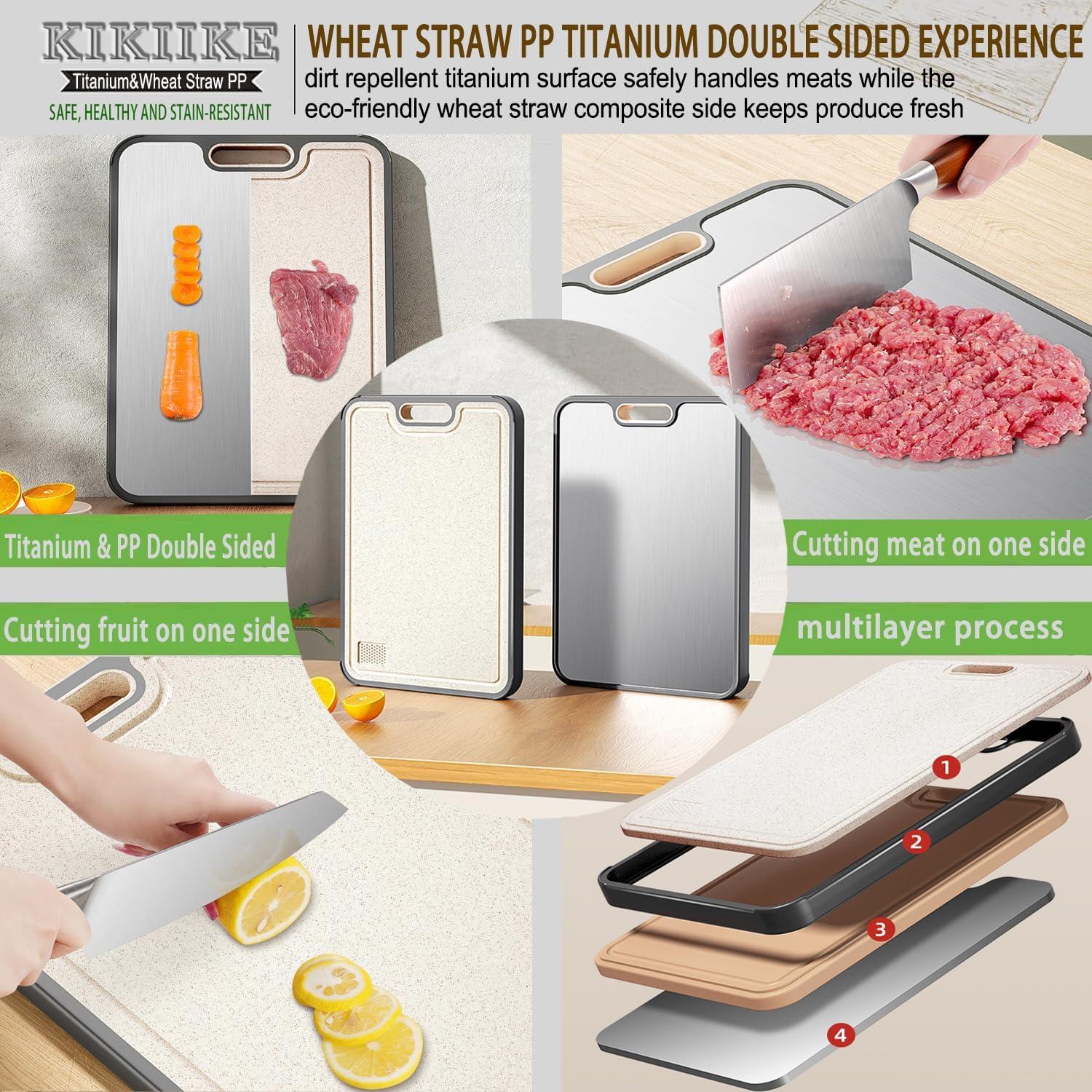 Tabla de Cortar de Titanio KIKIIKE Doble Cara 38.6x27.9cm