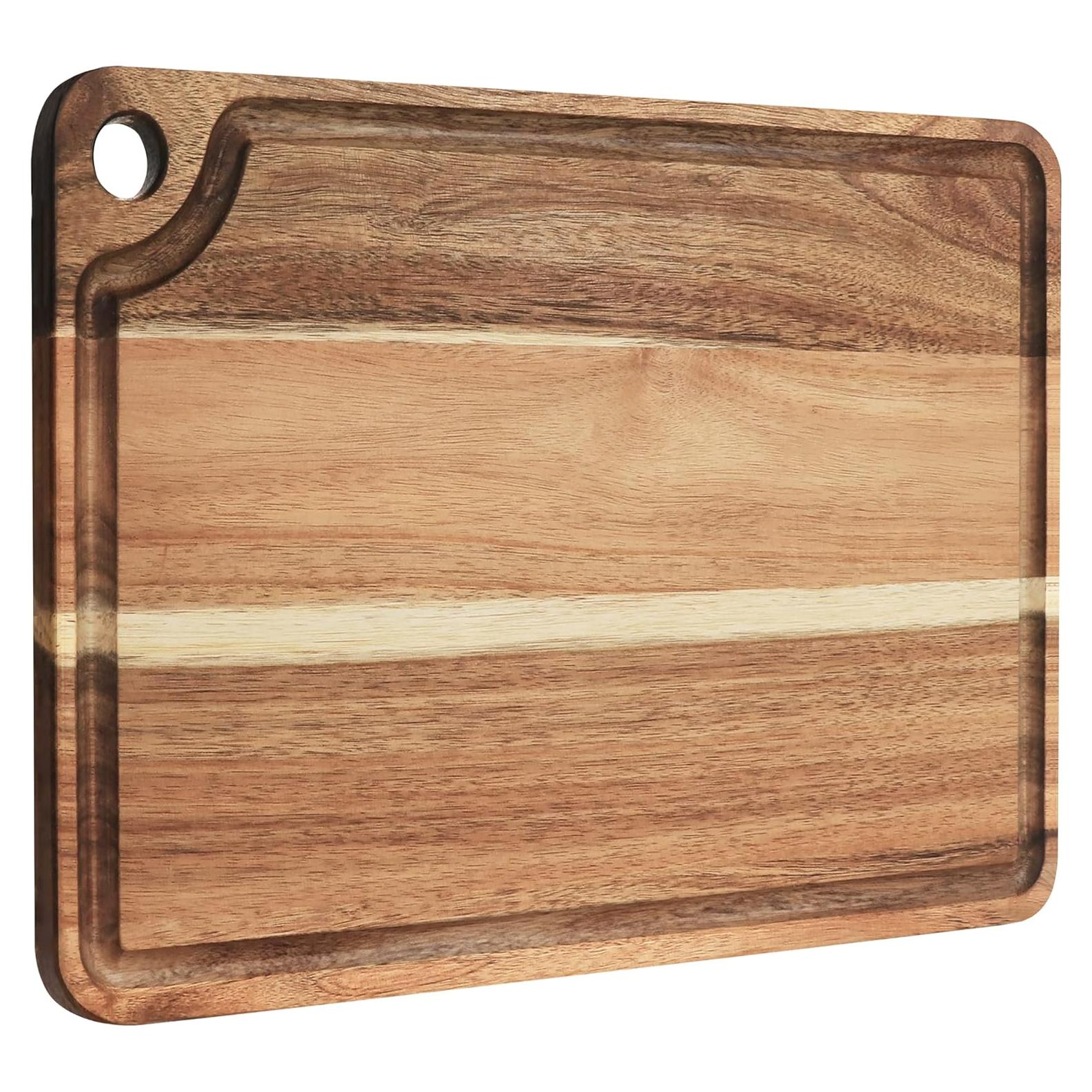 Tabla de Cortar Grande de Madera de Acacia AZRHOM 45.7x30.5 cm