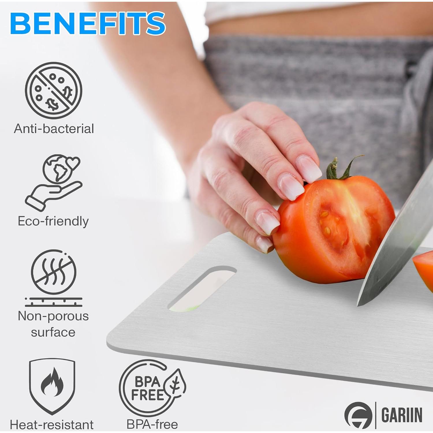 Tabla de Cortar de Titanio GARIIN 33x23cm Higiénica y Duradera