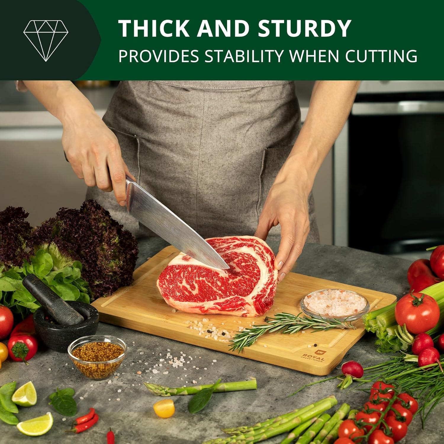 Tabla de Cortar de Bambú Orgánico Royal Craft Wood 30.48x20.32 cm