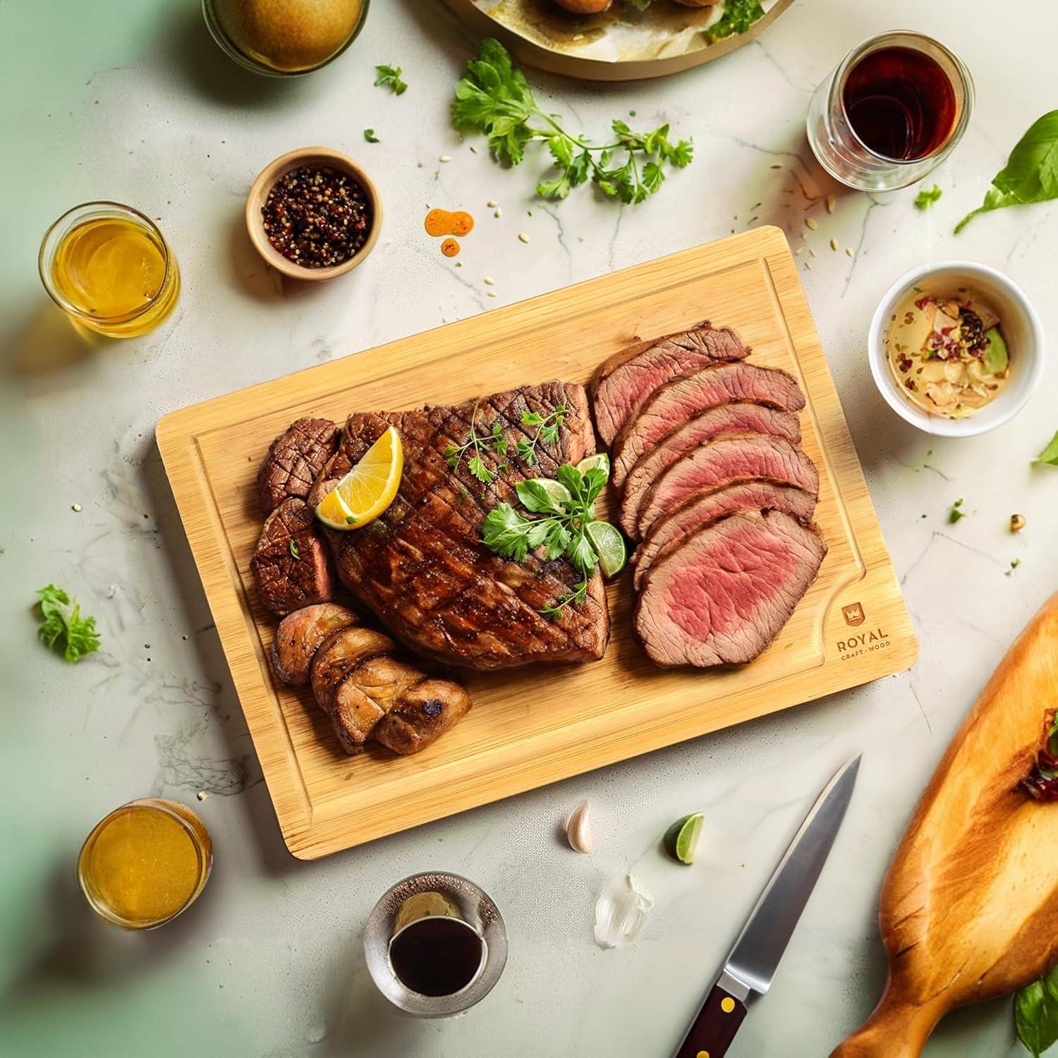 Tabla de Cortar de Bambú Orgánico Royal Craft Wood 30.48x20.32 cm