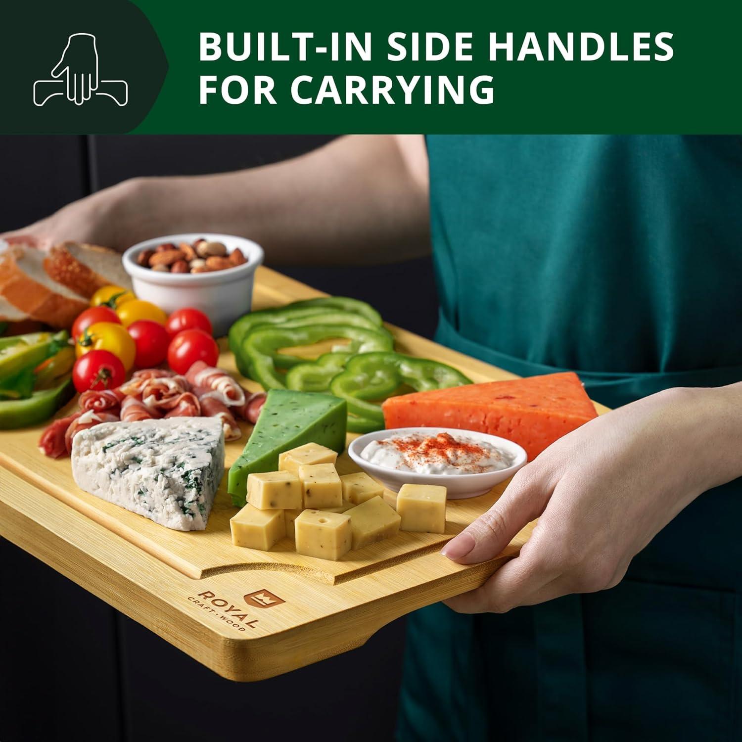 Tabla de Cortar de Bambú Orgánico Royal Craft Wood 30.48x20.32 cm