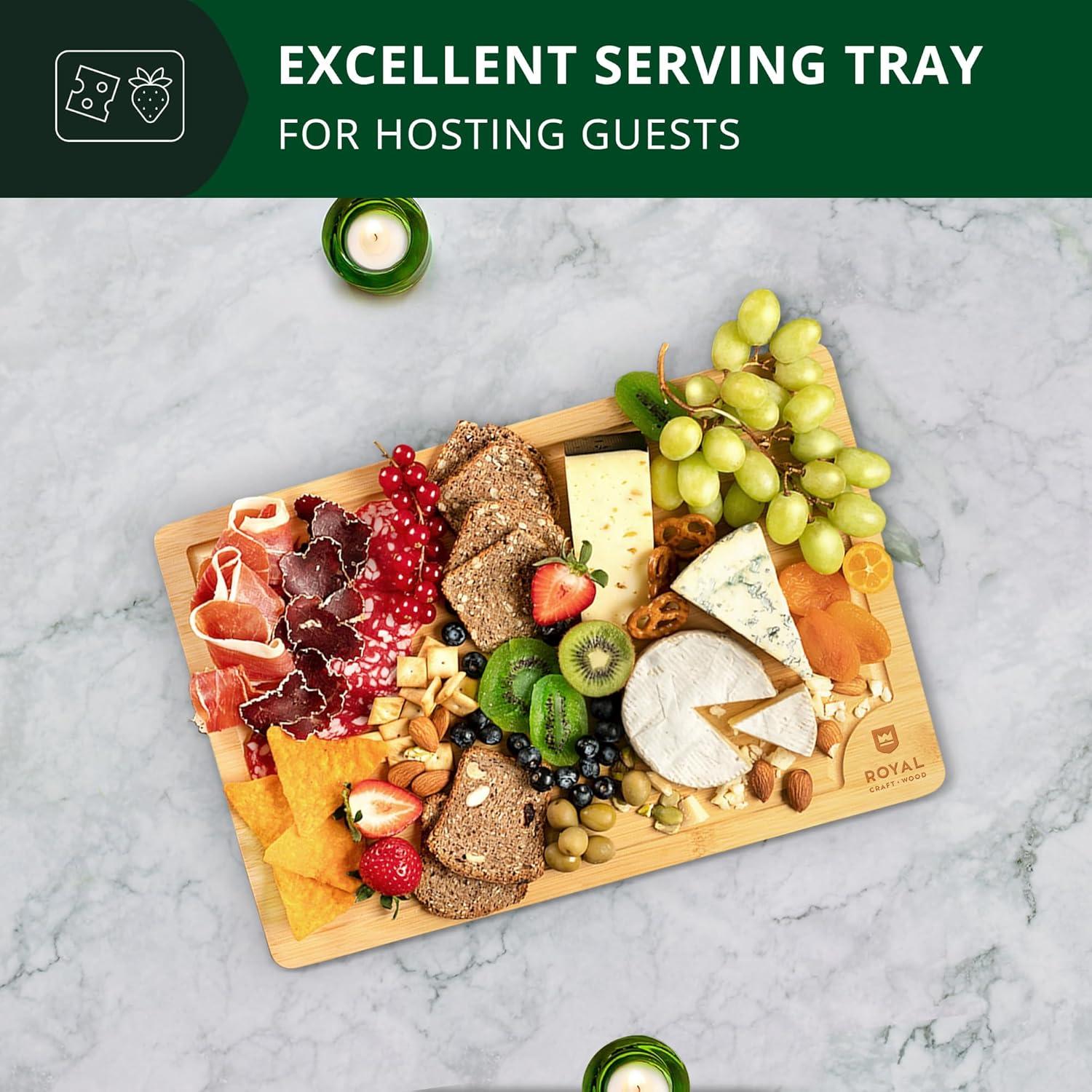 Tabla de Cortar de Bambú Orgánico Royal Craft Wood 30.48x20.32 cm