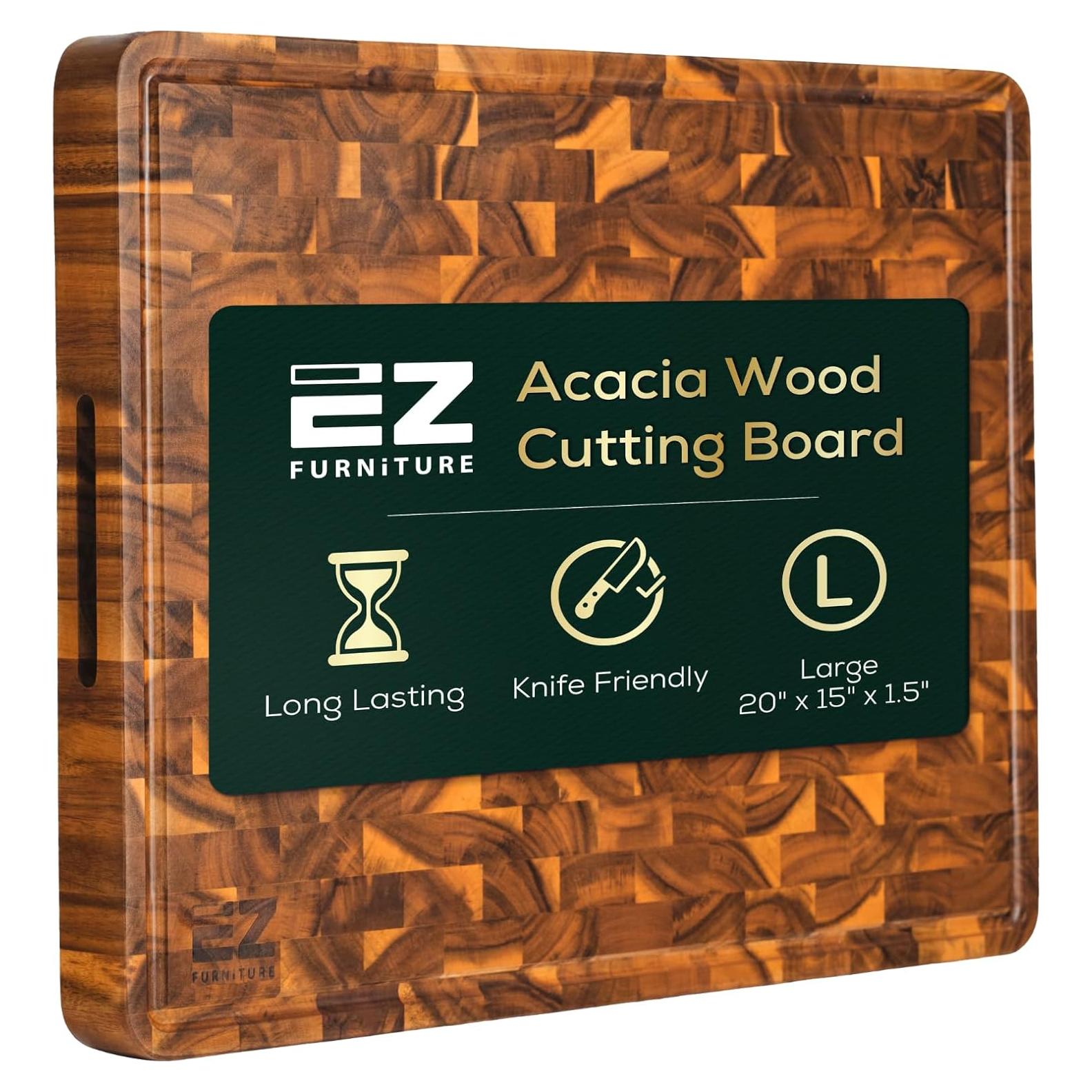 Tabla de Cortar y Servir de Madera de Acacia 51x38 cm