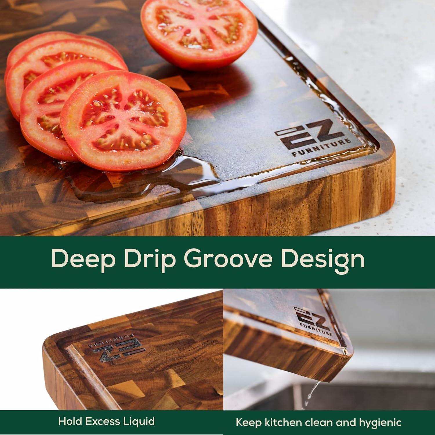 Tabla de Cortar y Servir de Madera de Acacia 51x38 cm