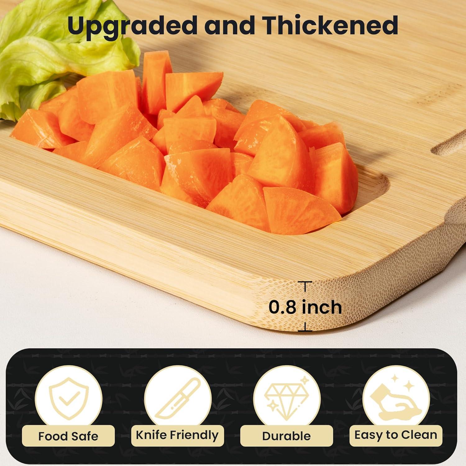 Tabla de Cortar Grande Heimlove de Bambú 45.72x30.48 cm