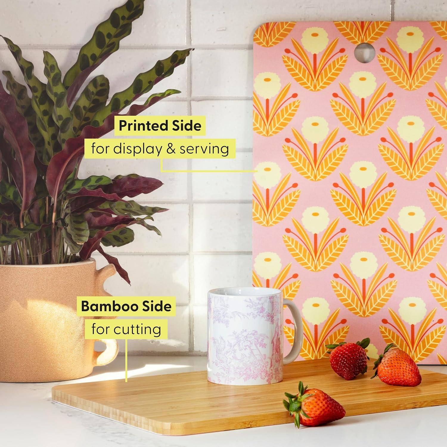 Tabla de Cortar de Bambú Society6 Terrazzo Rosa 40.6x26.7 cm