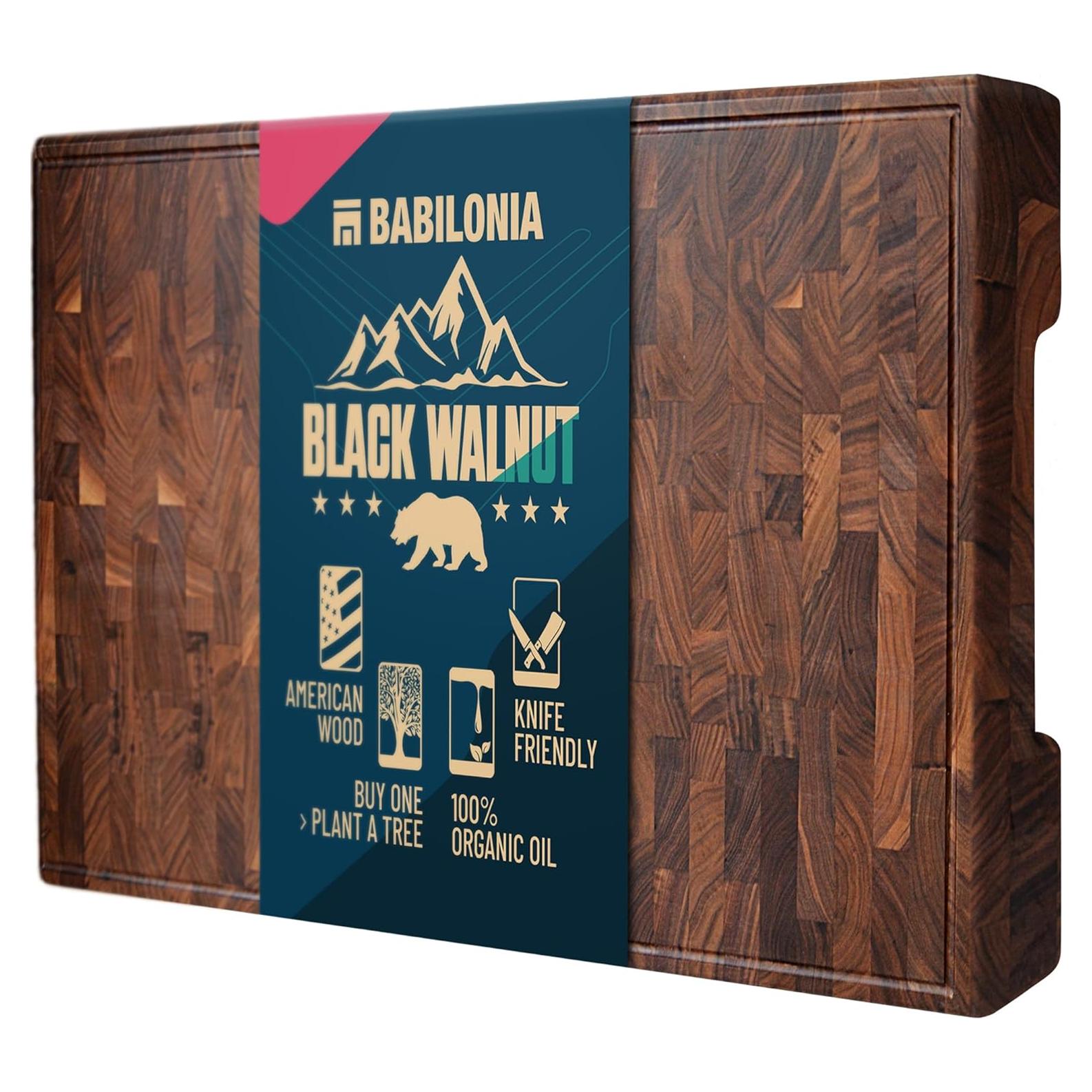 Tabla de Cortar de Madera de Nogal Babilonia 50x31 cm Gruesa