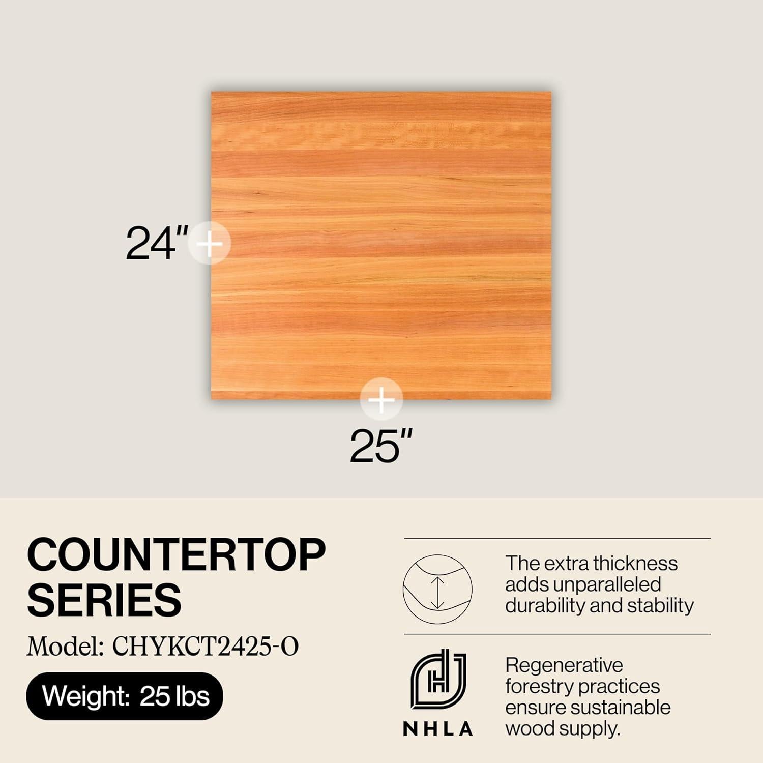 Tabla de Cortar de Madera John Boos 61x63.5cm 1.5" Grosor