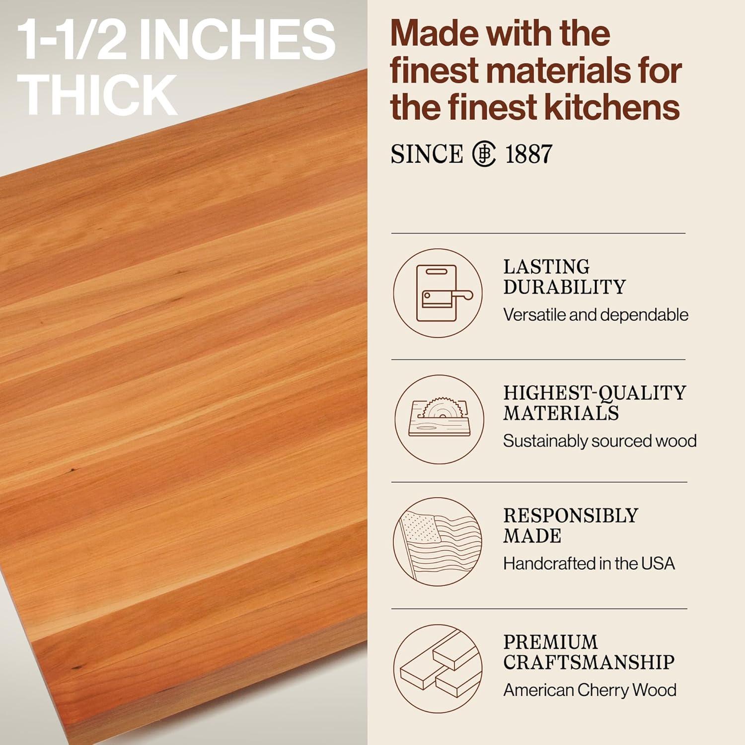 Tabla de Cortar de Madera John Boos 61x63.5cm 1.5" Grosor