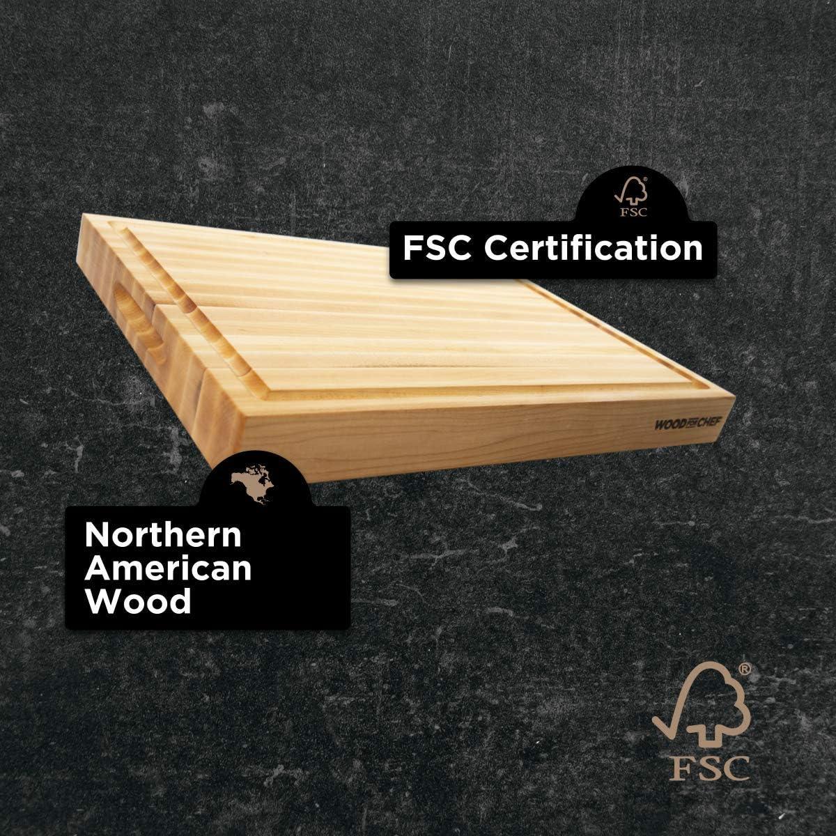 Tabla de Cortar de Madera Arce WoodForChef 40.6x30.5 cm Reversible