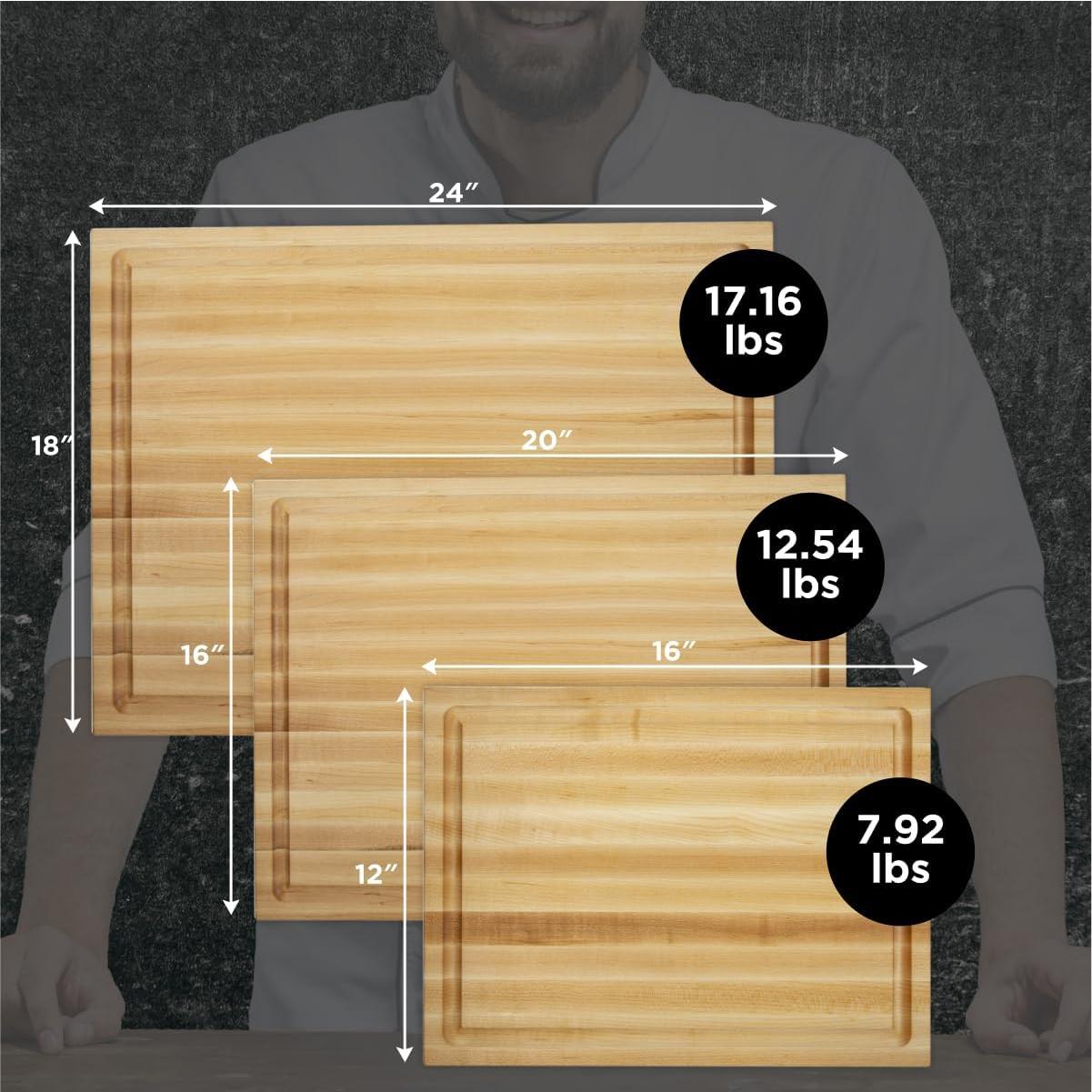 Tabla de Cortar de Madera Arce WoodForChef 40.6x30.5 cm Reversible