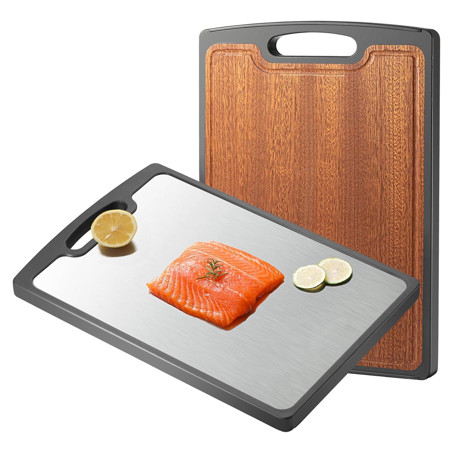 Tabla de Cortar Doble Cara Sutaig 38.1 cm Titanio y Ébano
