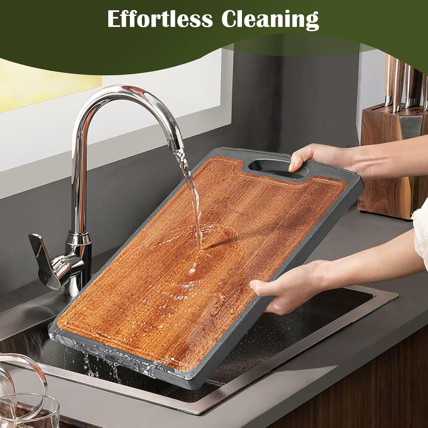 Tabla de Cortar Doble Cara Sutaig 38.1 cm Titanio y Ébano